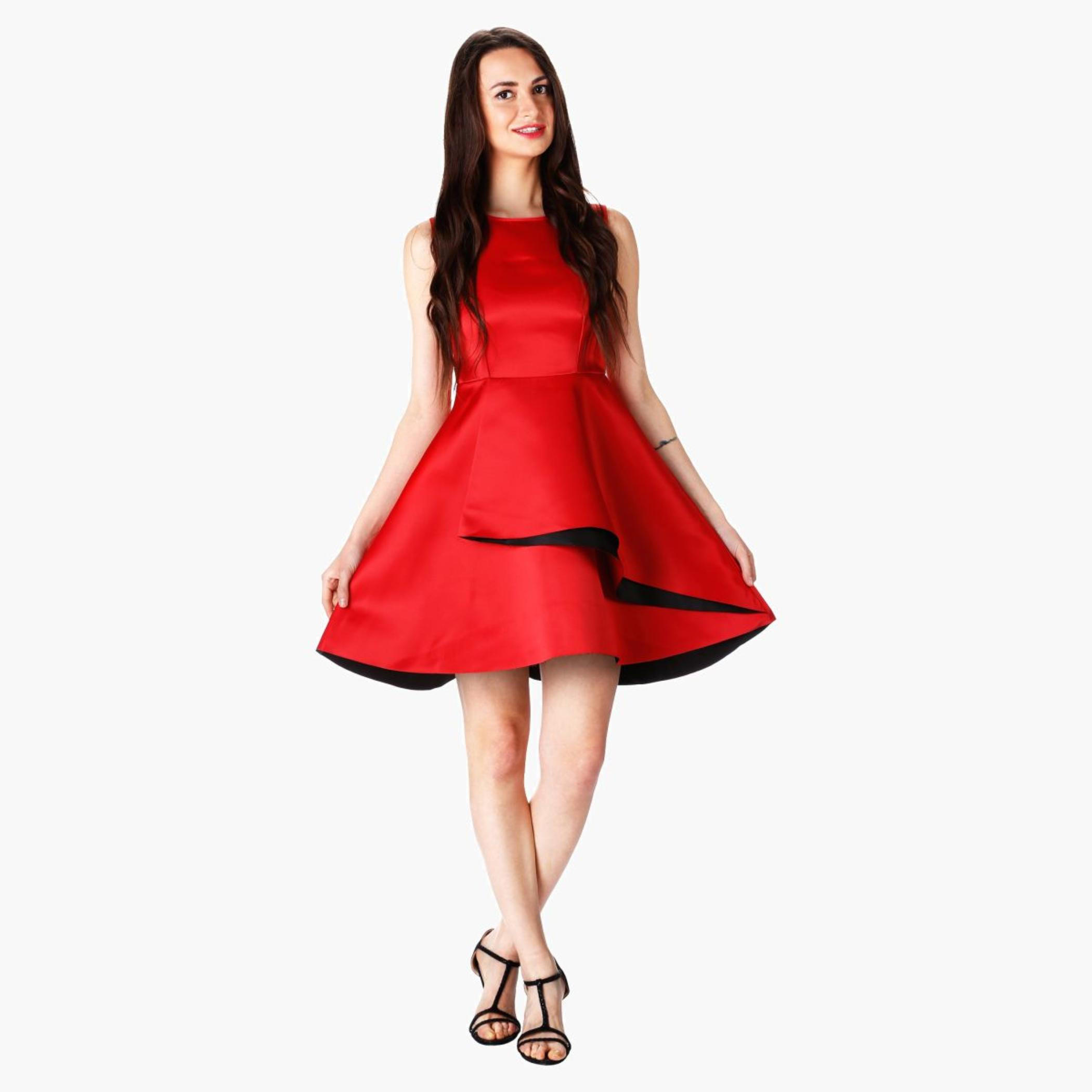 Solid-colour Skater Dress-women-clothing-dresses-image-5
