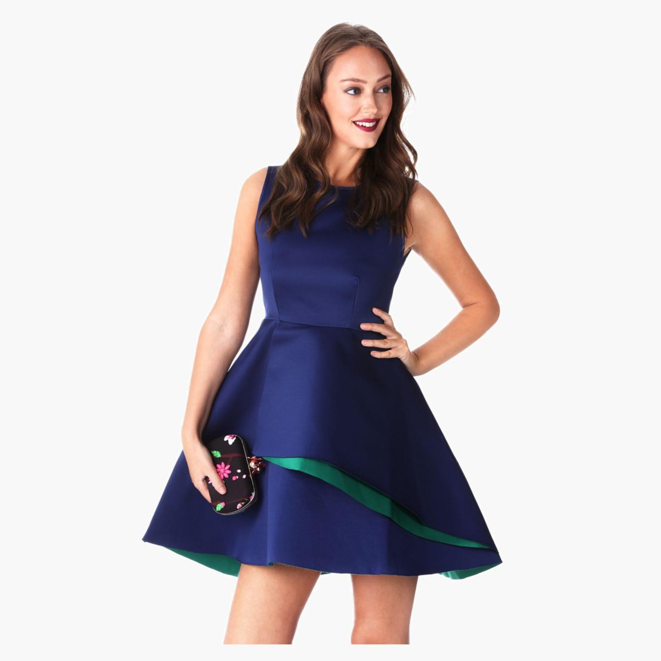 Dual-tone Peplum Dress-women-clothing-dresses-image-1