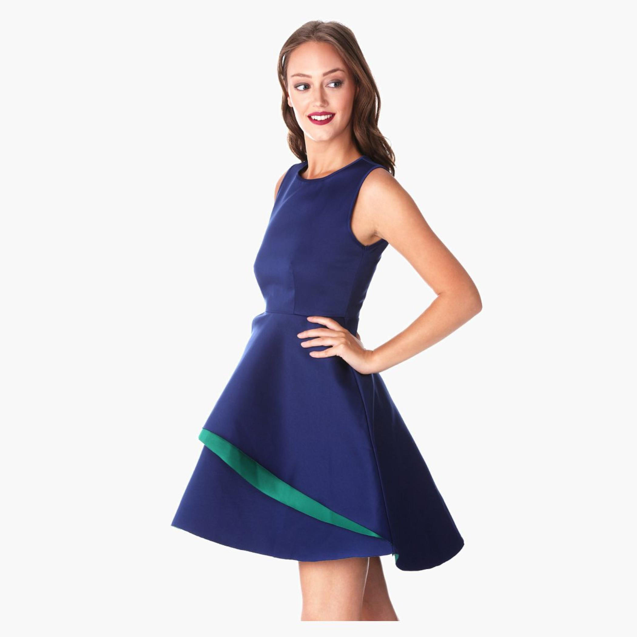 Dual-tone Peplum Dress-women-clothing-dresses-image-3