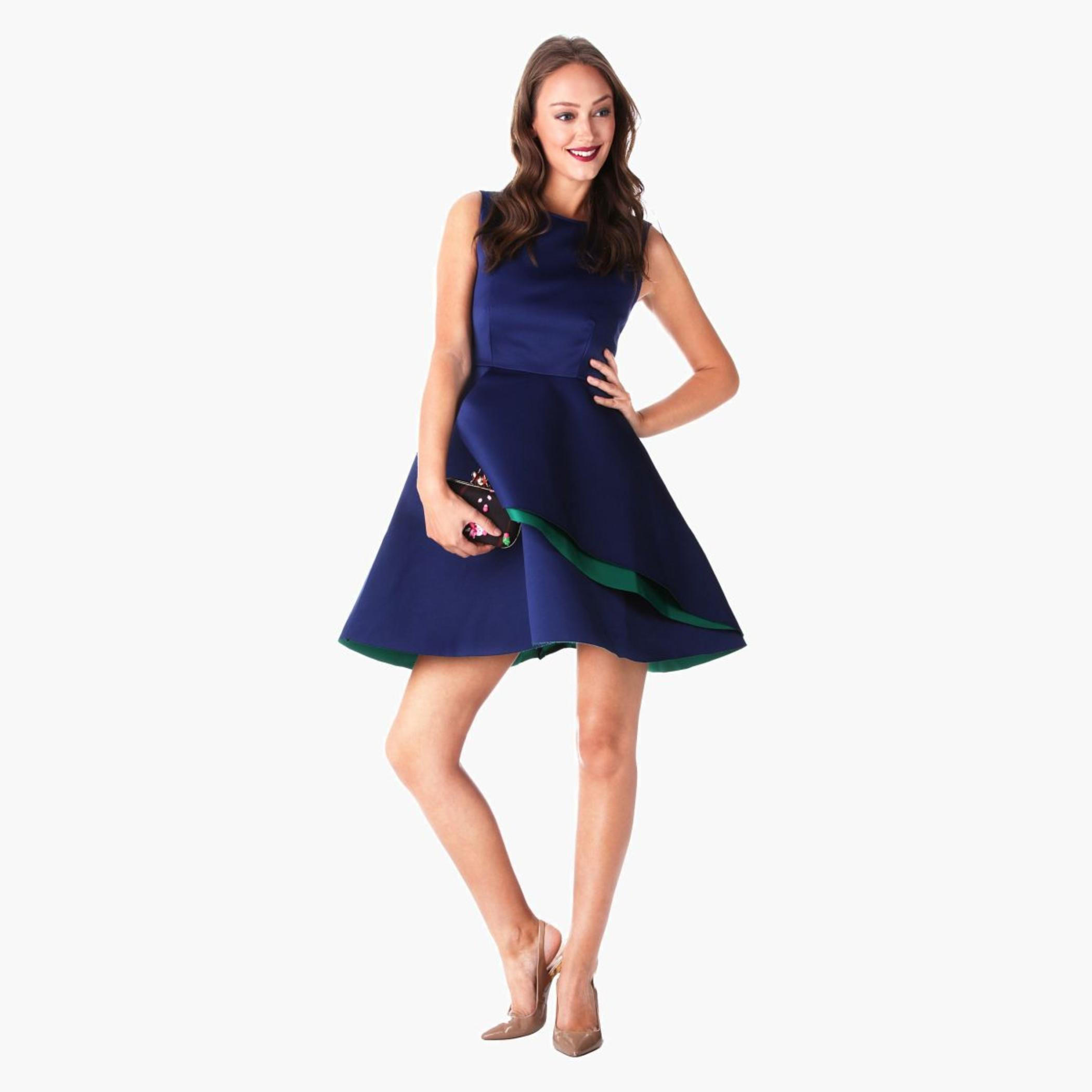 Dual-tone Peplum Dress-women-clothing-dresses-image-5