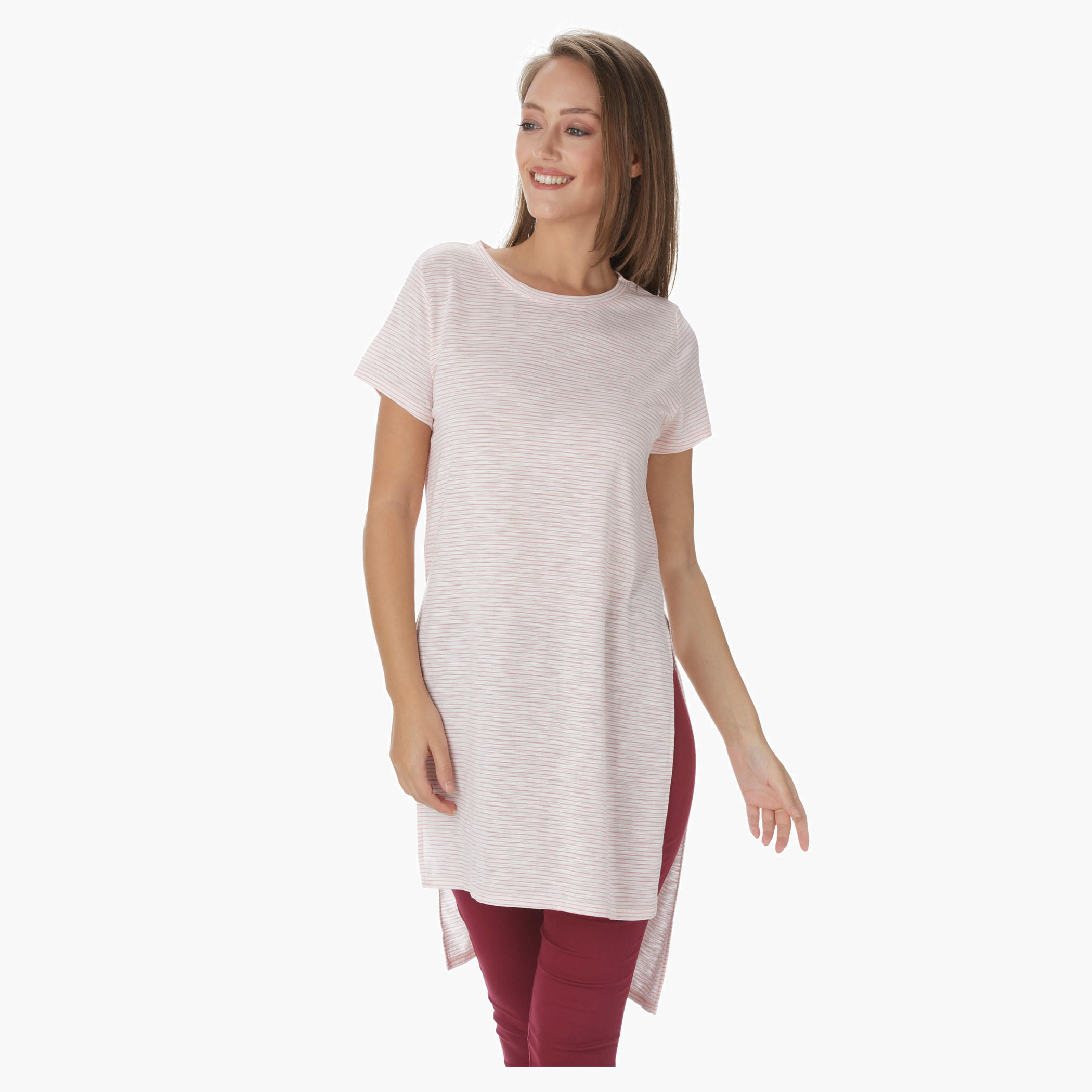 2Xtremz Knit Long Tunic with Side Slits-women-clothing-tshirts-image-1