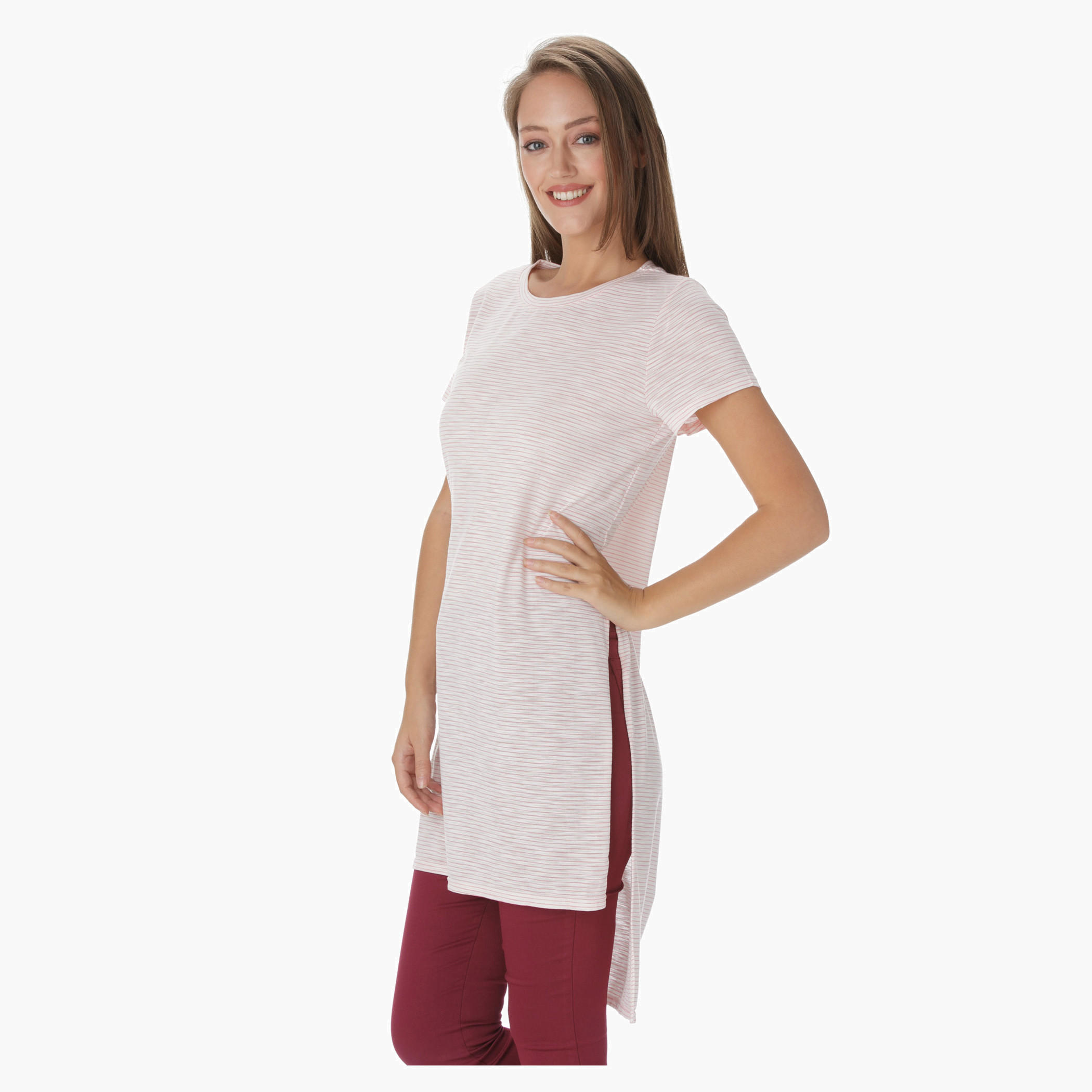 2Xtremz Knit Long Tunic with Side Slits-women-clothing-tshirts-image-3