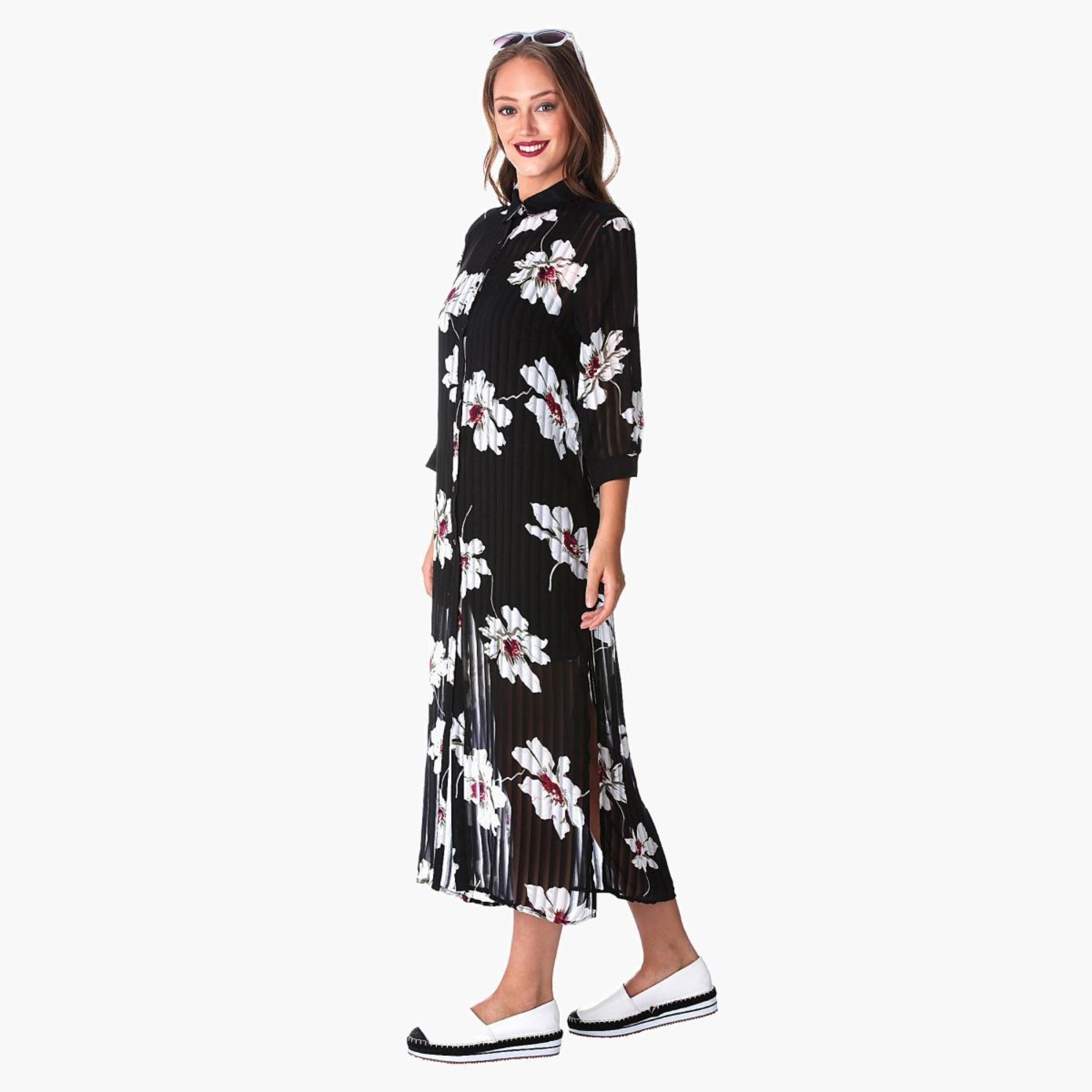 Floral Print Shirt Dress-women-clothing-dresses-image-3