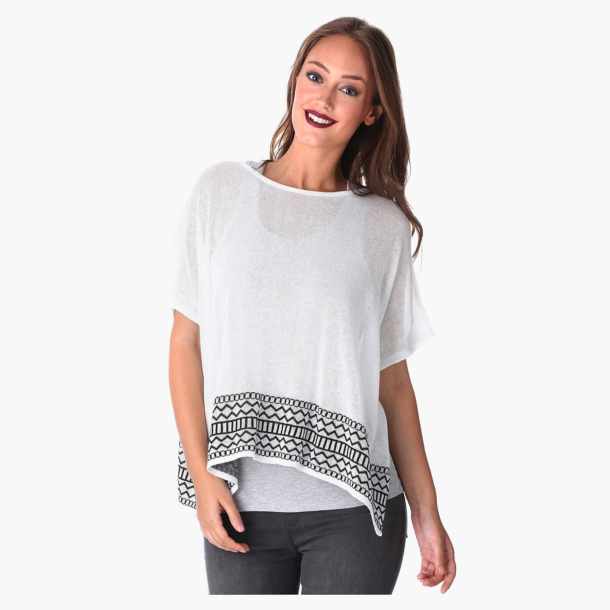 Knitted Poncho Top-women-clothing-shirtsandblouses-blouses-image-1