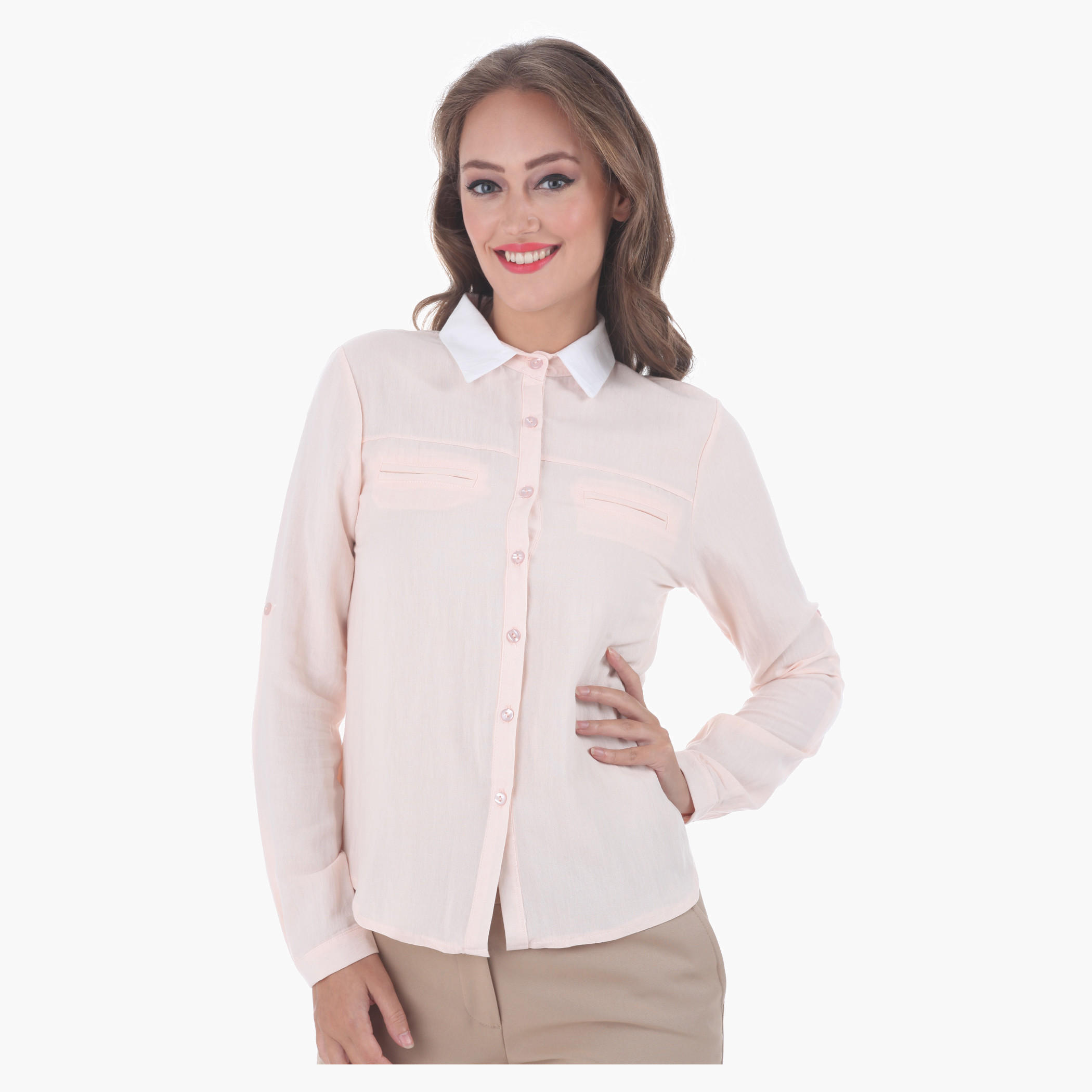 Dual-tone Shirt-women-clothing-shirtsandblouses-blouses-image-1
