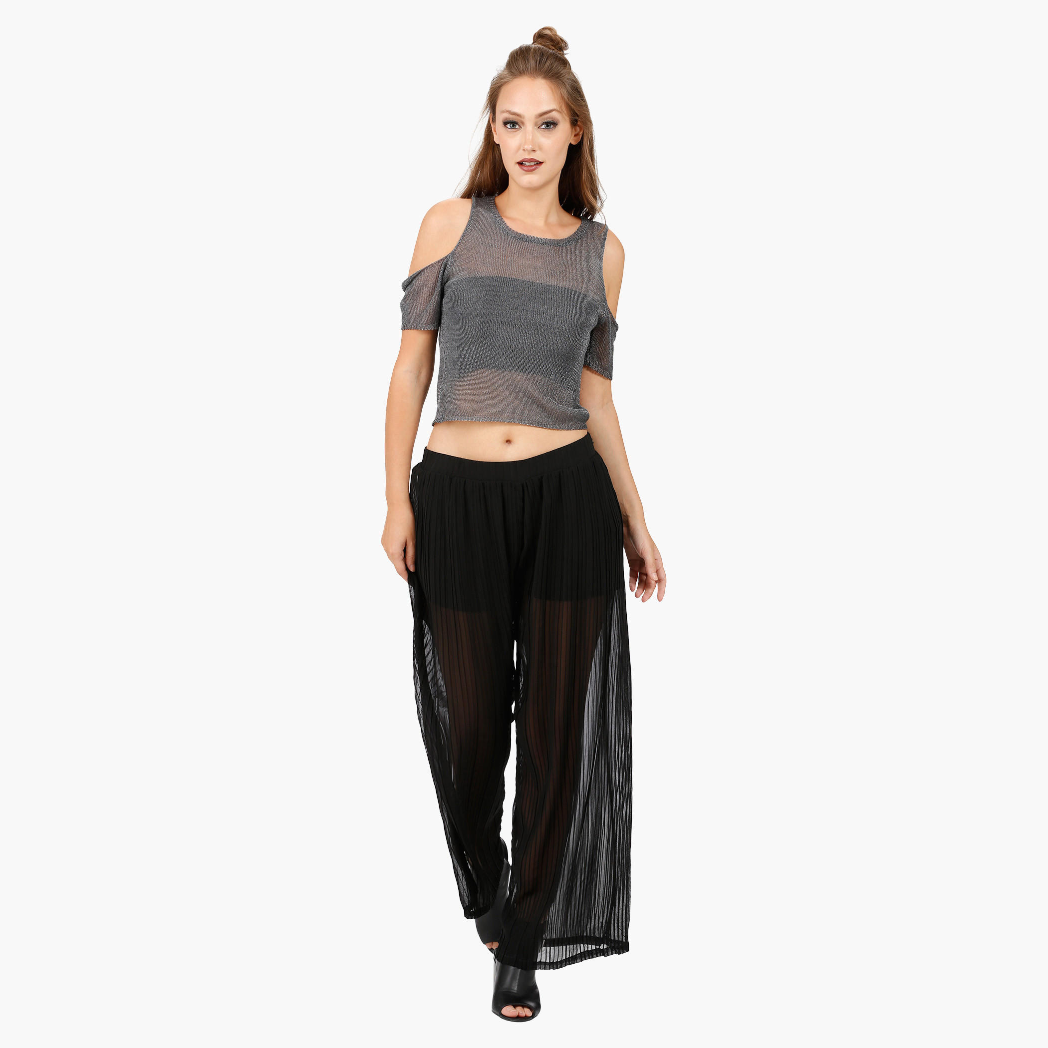 Pleated Casual Pants in Regular Fit-women-clothing-bottoms-trousers-image-1