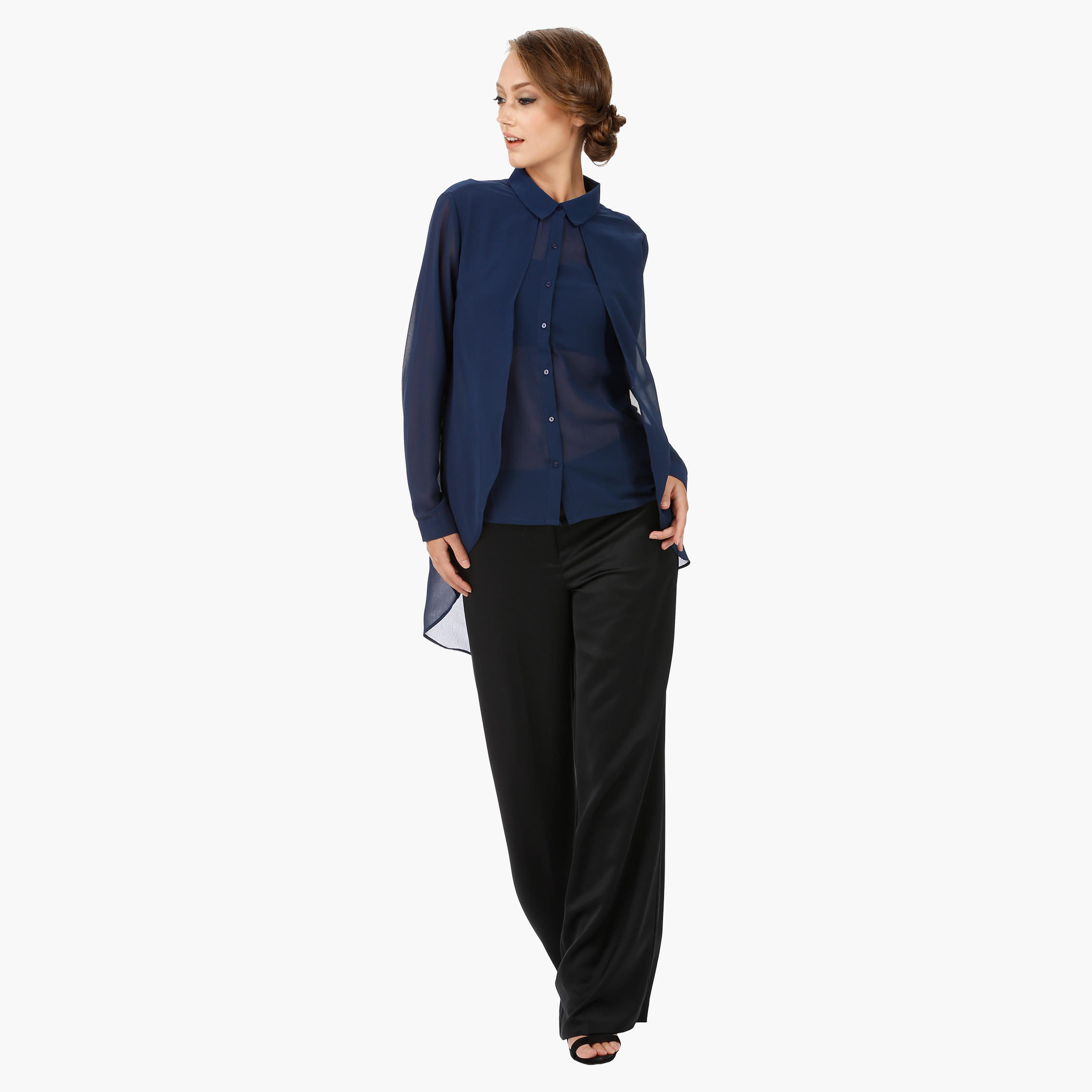 High-Low Shirt with Collar and Long Sleeves-women-clothing-shirtsandblouses-blouses-image-5