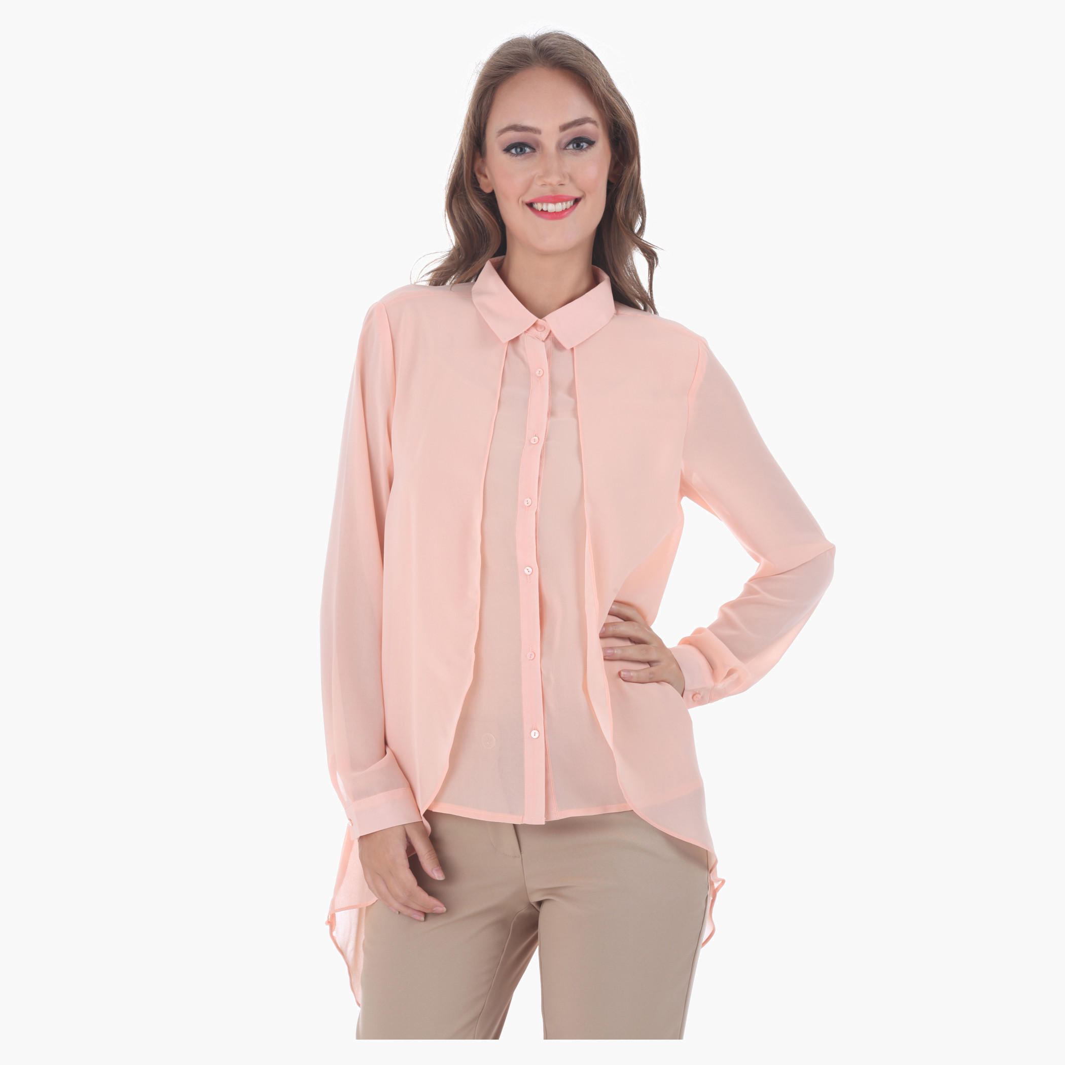 Solid Colour Shirt-women-clothing-shirtsandblouses-blouses-image-1