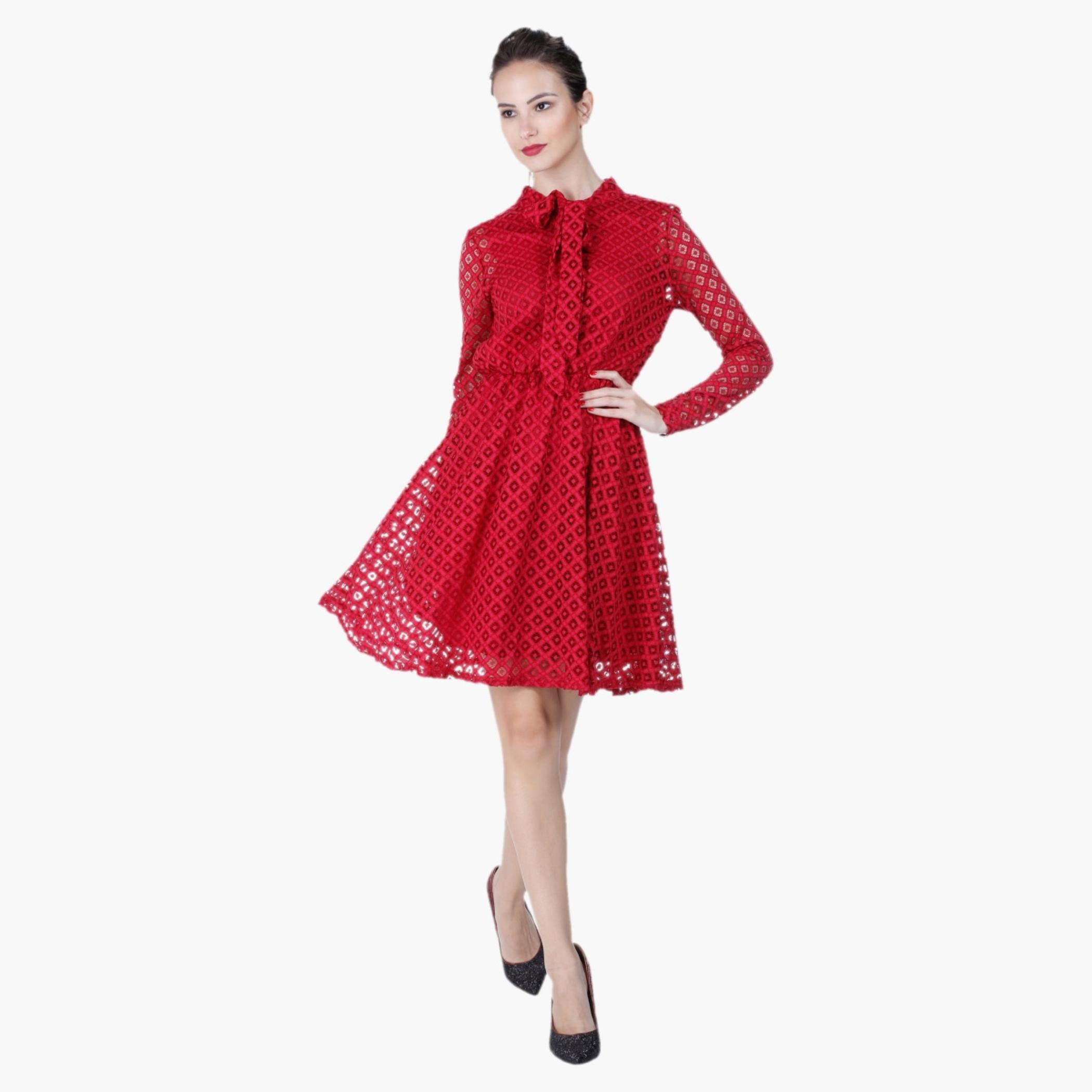 Long-sleeved Lace Dress-women-clothing-dresses-image-1