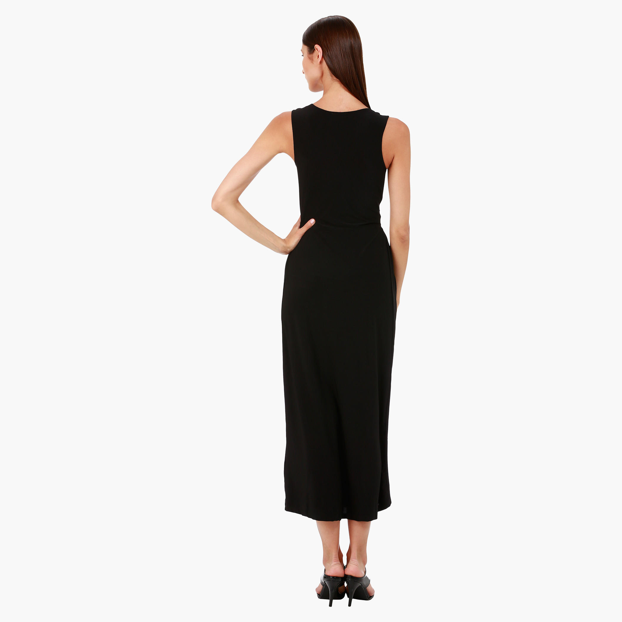 Sleeveless Maxi Dress with Waist Embellishment in Regular Fit-women-clothing-dresses-image-2