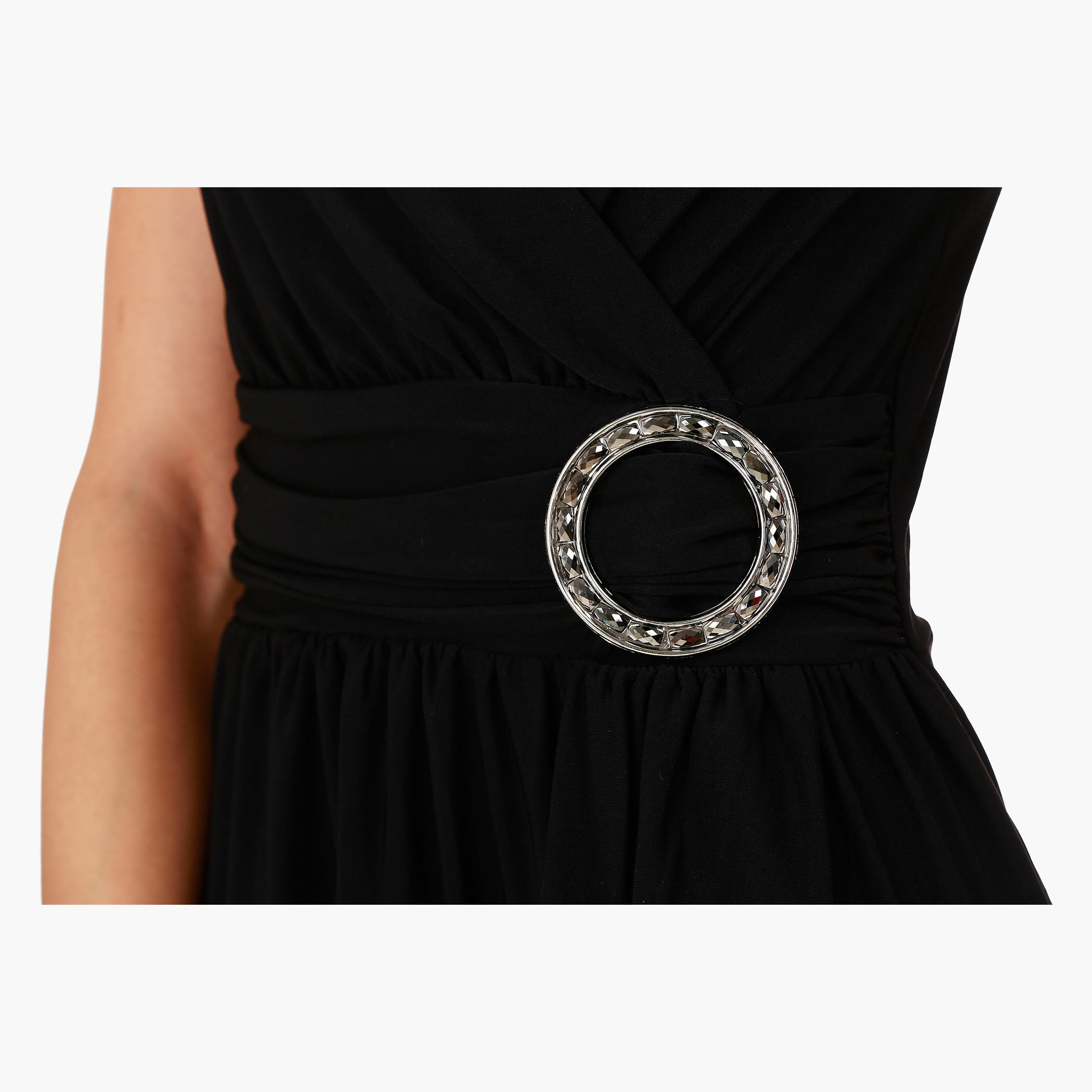 Sleeveless Maxi Dress with Waist Embellishment in Regular Fit-women-clothing-dresses-image-4