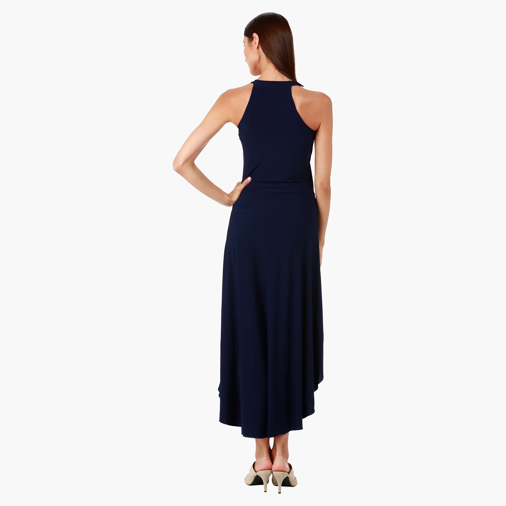 Strappy Maxi Dress with Neck Embellishment and Round Neck in Regular Fit-women-clothing-dresses-image-2