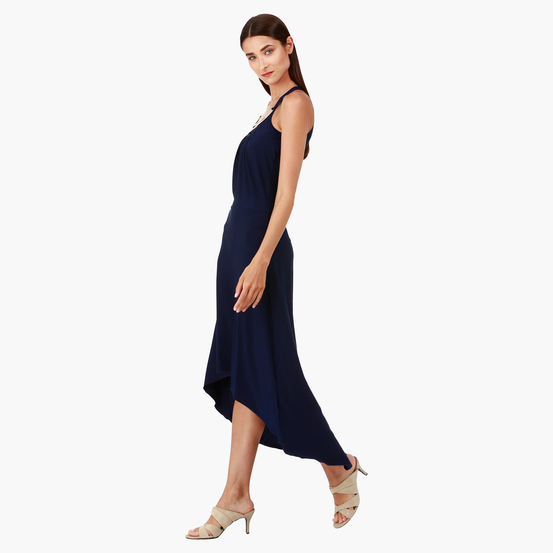 Strappy Maxi Dress with Neck Embellishment and Round Neck in Regular Fit-women-clothing-dresses-image-3