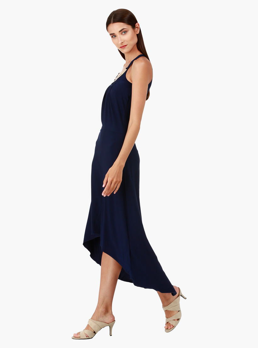 Strappy Maxi Dress with Neck Embellishment and Round Neck in Regular Fit-women-clothing-dresses-image-3