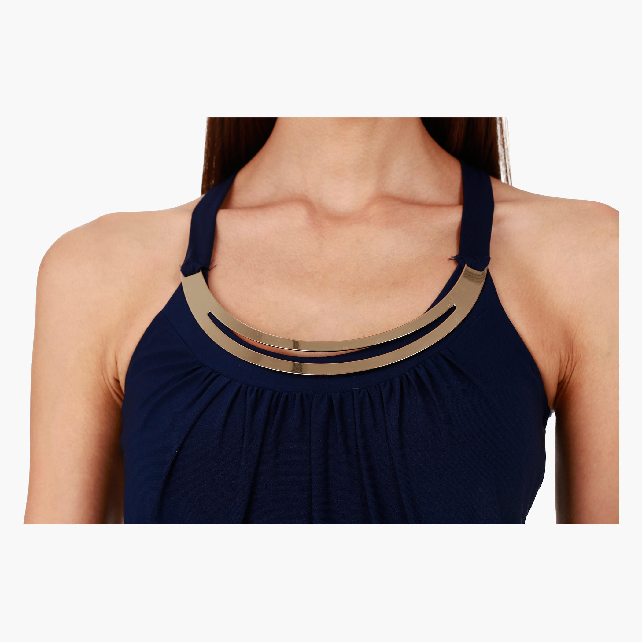 Strappy Maxi Dress with Neck Embellishment and Round Neck in Regular Fit-women-clothing-dresses-image-4