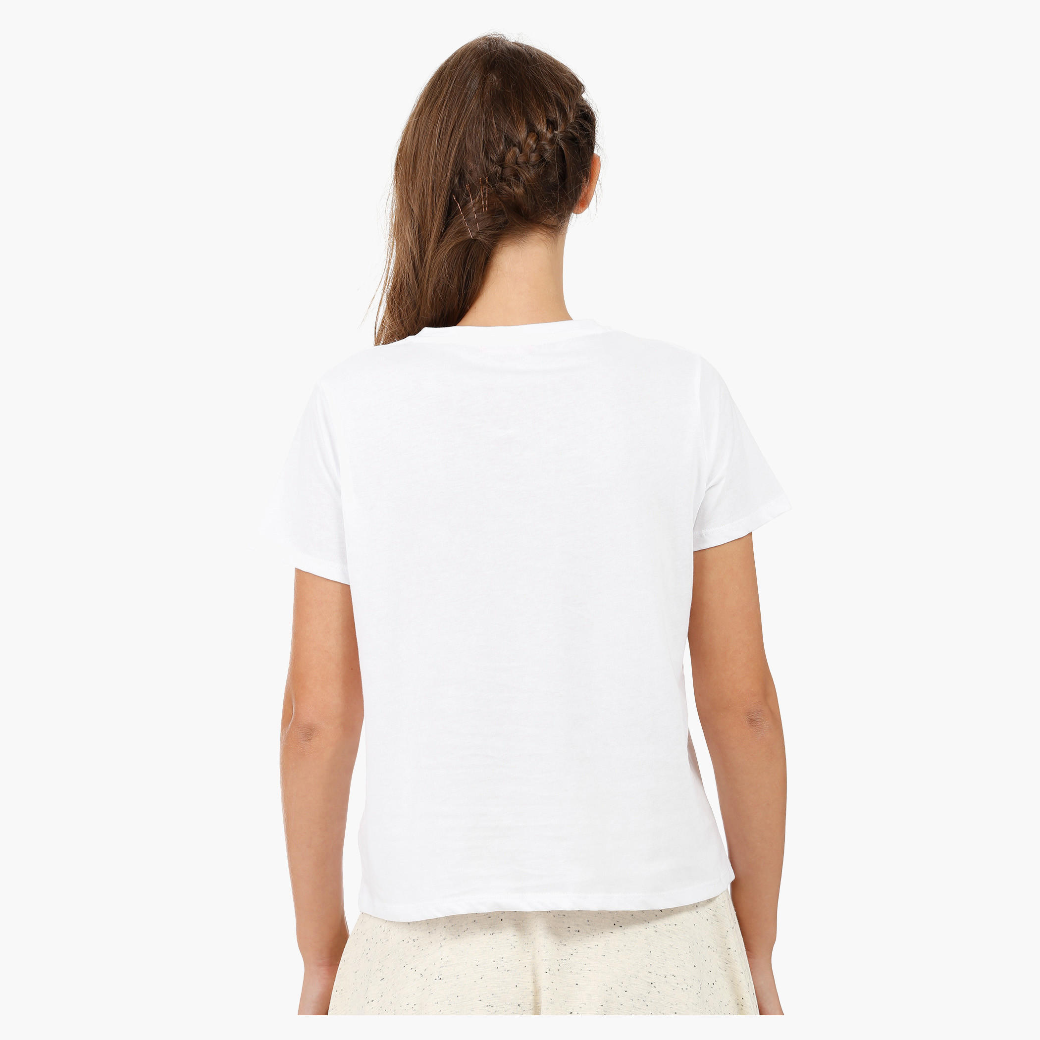 Embellished T-shirt with Crew Neck and Short Sleeves-women-clothing-tshirts-image-2