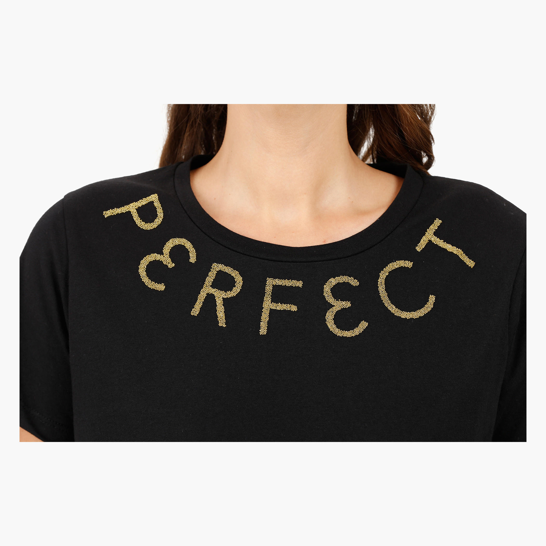 Embellished T-shirt with Crew Neck and Short Sleeves-women-clothing-tshirts-image-9