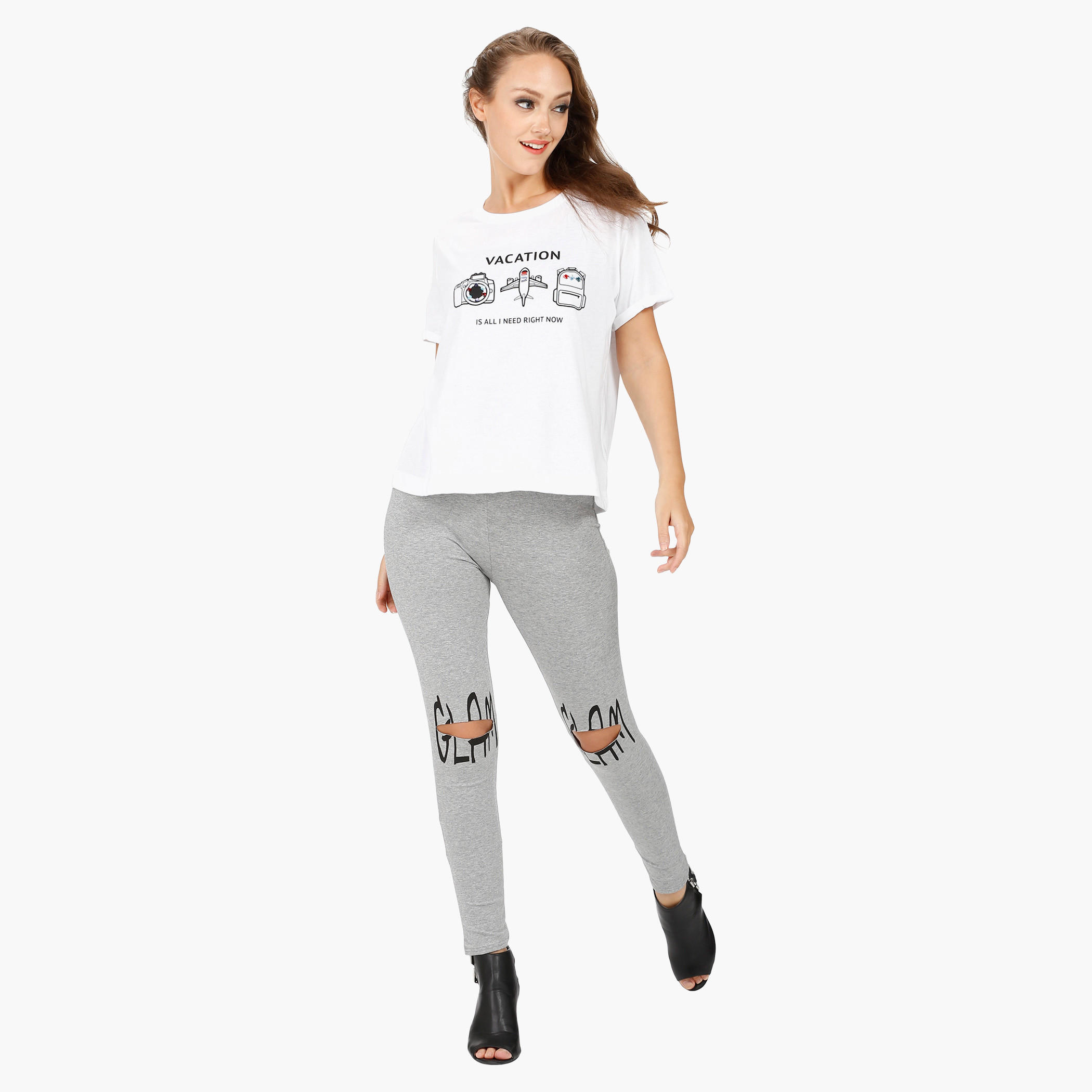 Printed T-shirt with Beaded Embellishment and Round Neck-women-clothing-tshirts-image-15