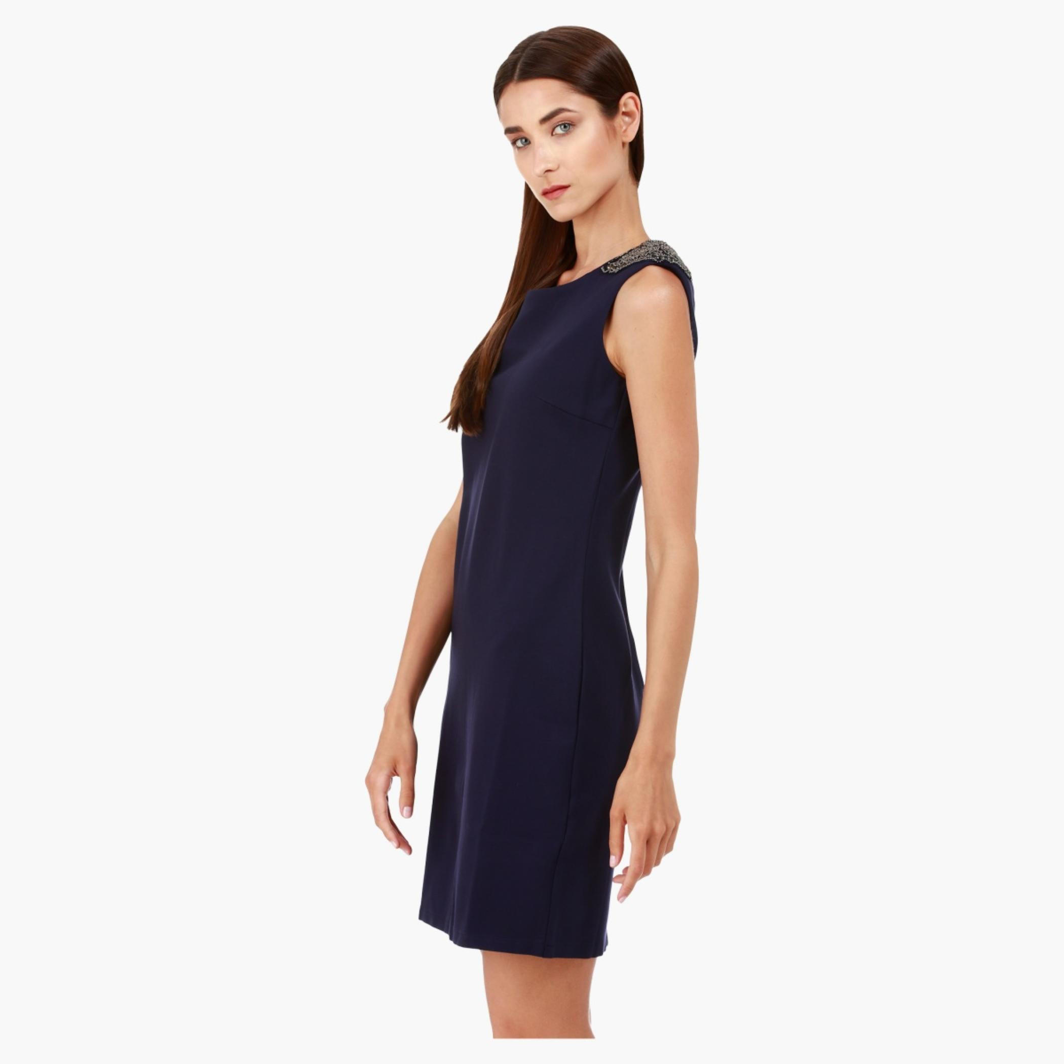 Sleeveless Dress with Round Neck and Embellished Shoulders in Regular Fit-women-clothing-dresses-image-3