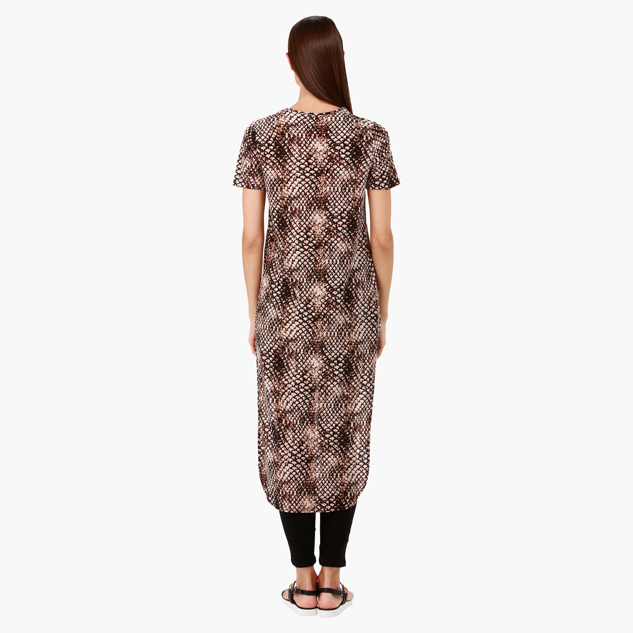 Printed High-Low Long Top with Round Neck in Regular Fit-women-clothing-shirtsandblouses-blouses-image-2