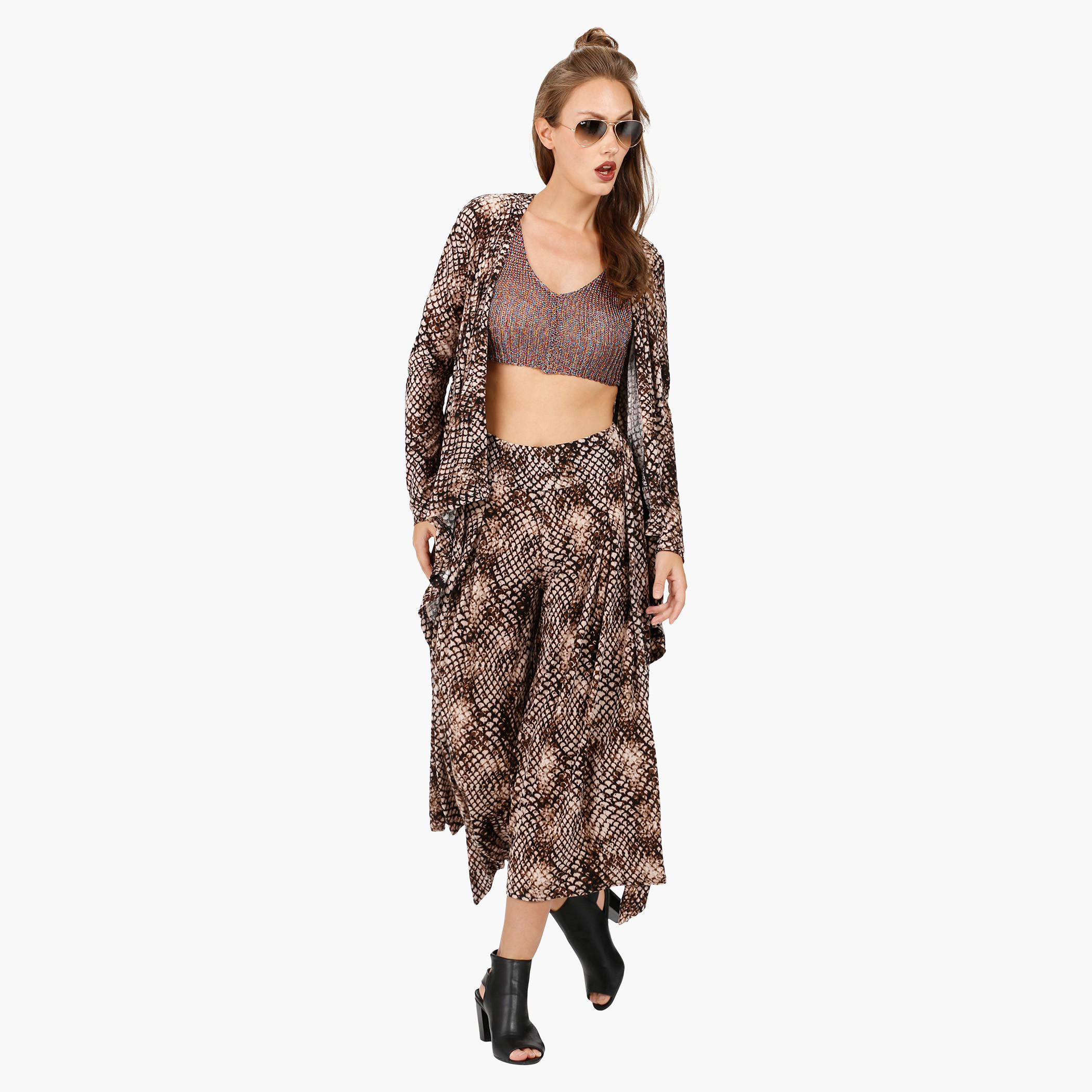 Printed Waterfall Jacket with Long sleeves in Regular Fit-women-clothing-shirtsandblouses-blouses-image-5