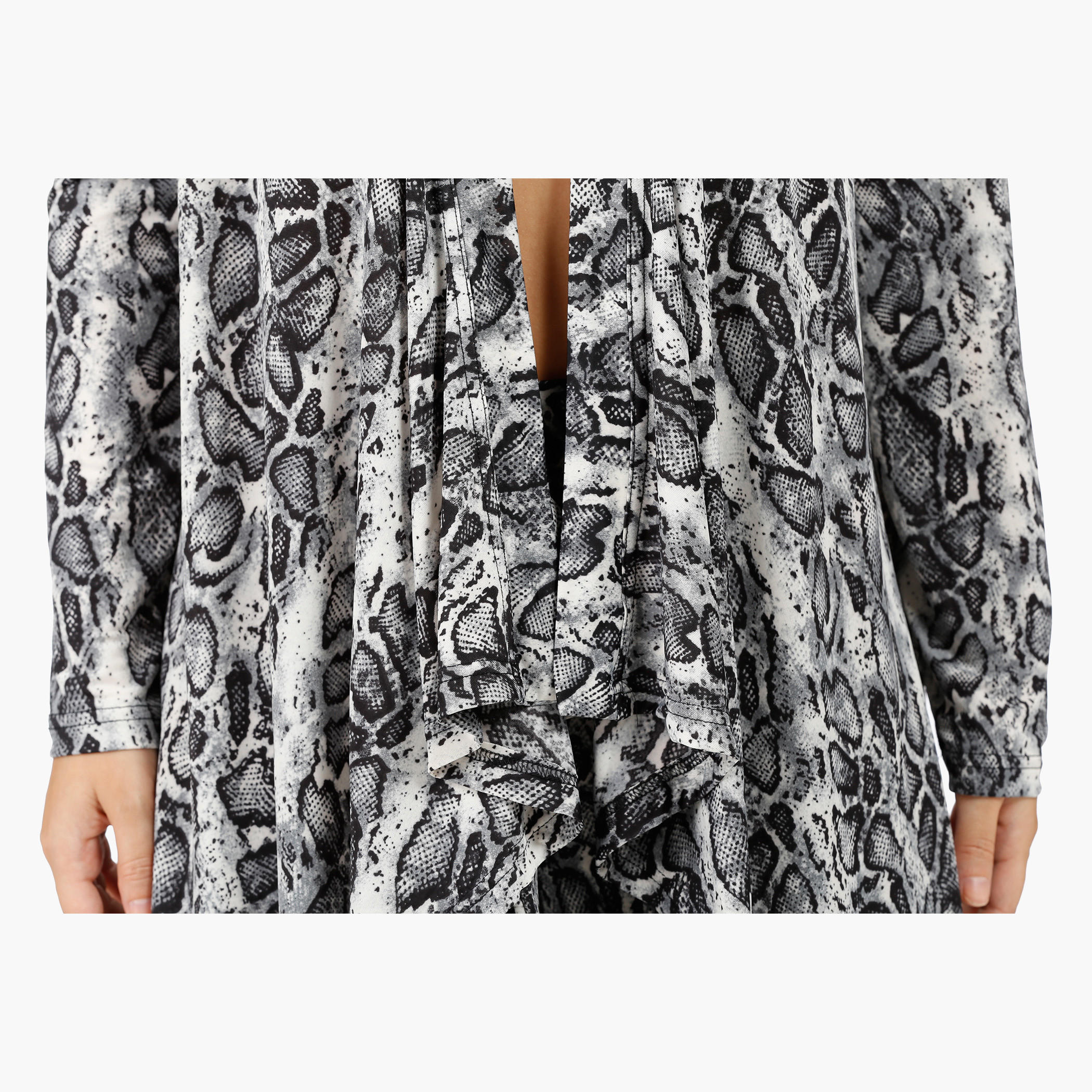 Printed Waterfall Jacket with Long sleeves in Regular Fit-women-clothing-shirtsandblouses-blouses-image-9