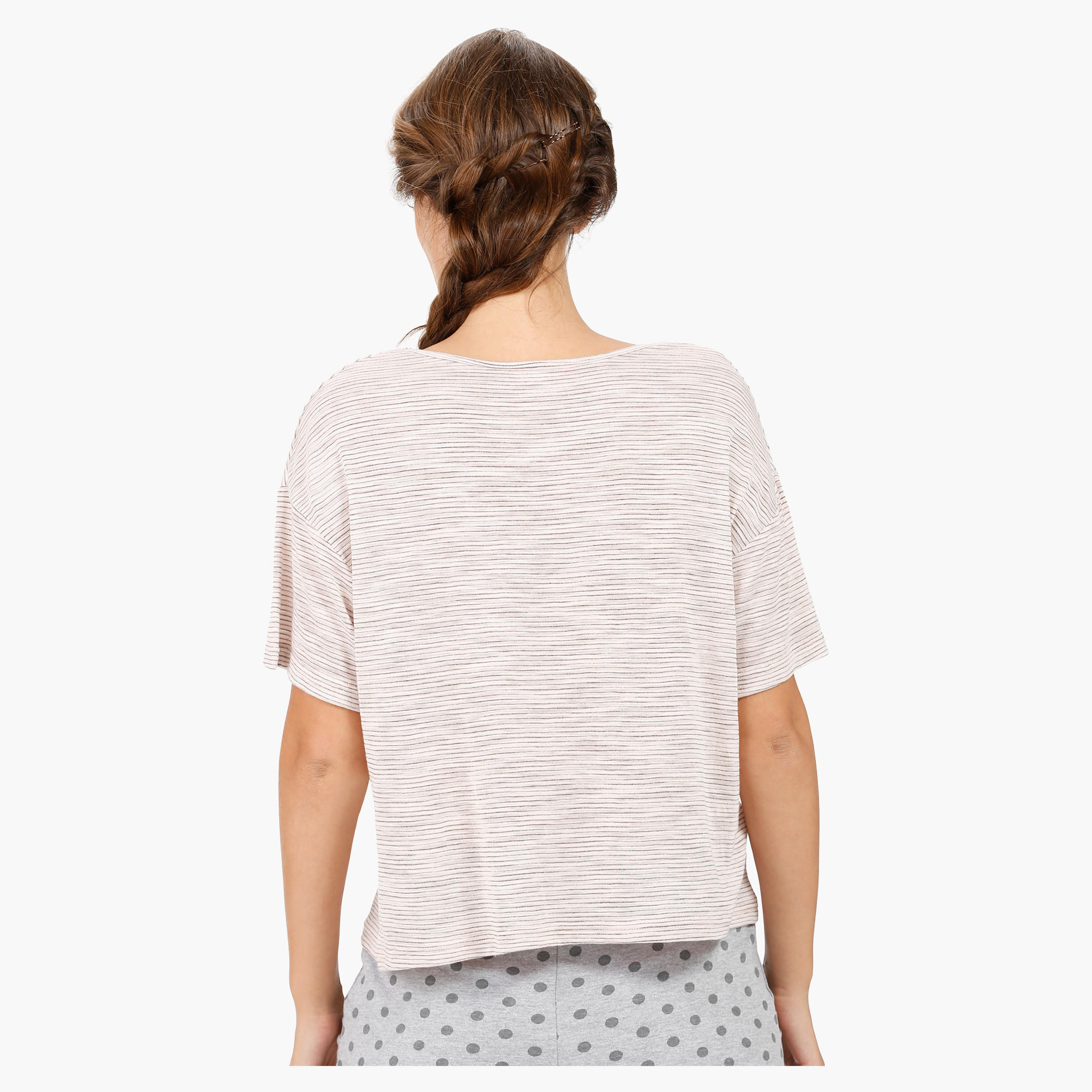 Basic Top with Round Neck and Short Sleeves in Regular Fit-women-clothing-tshirts-image-4