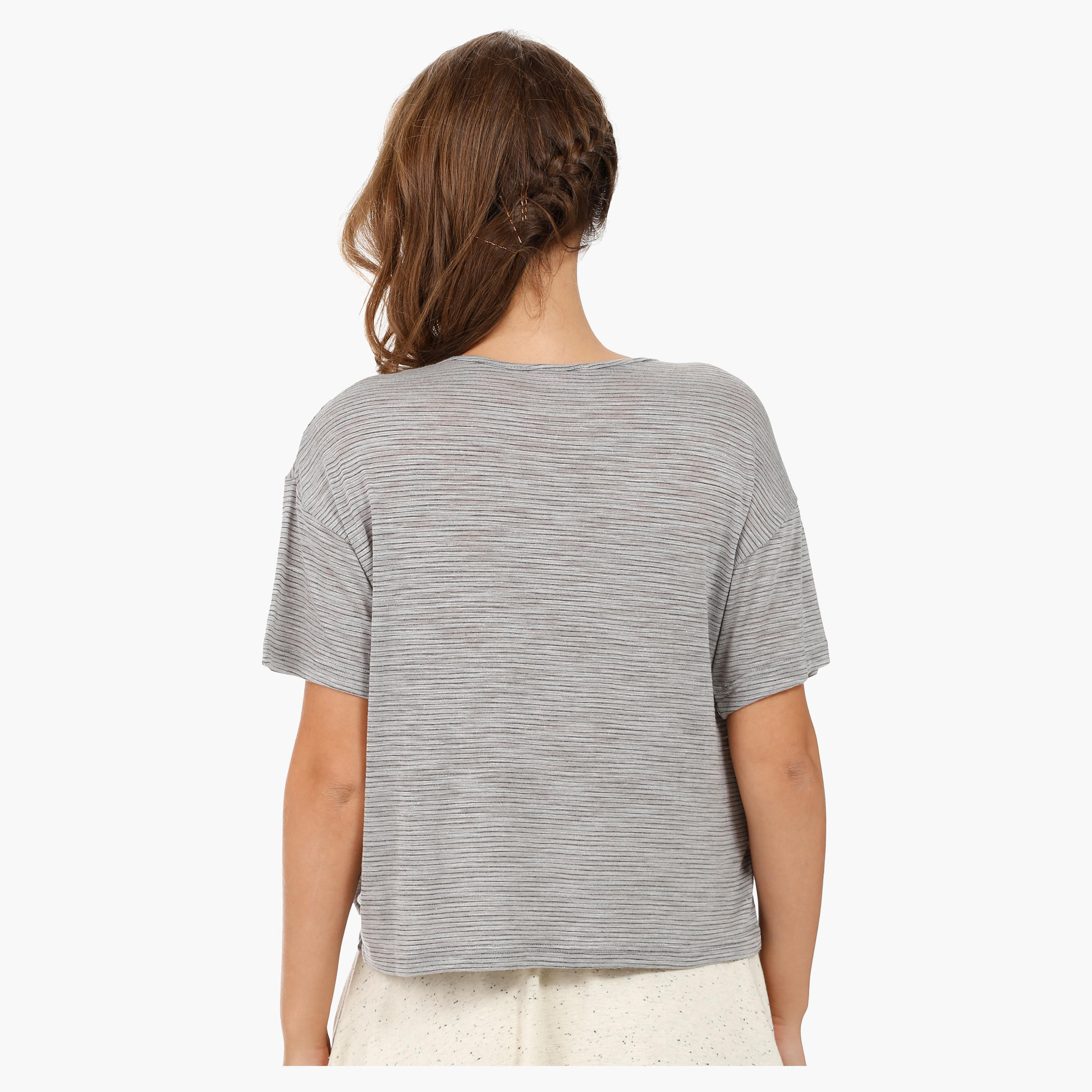 Basic Top with Round Neck and Short Sleeves in Regular Fit-women-clothing-tshirts-image-17
