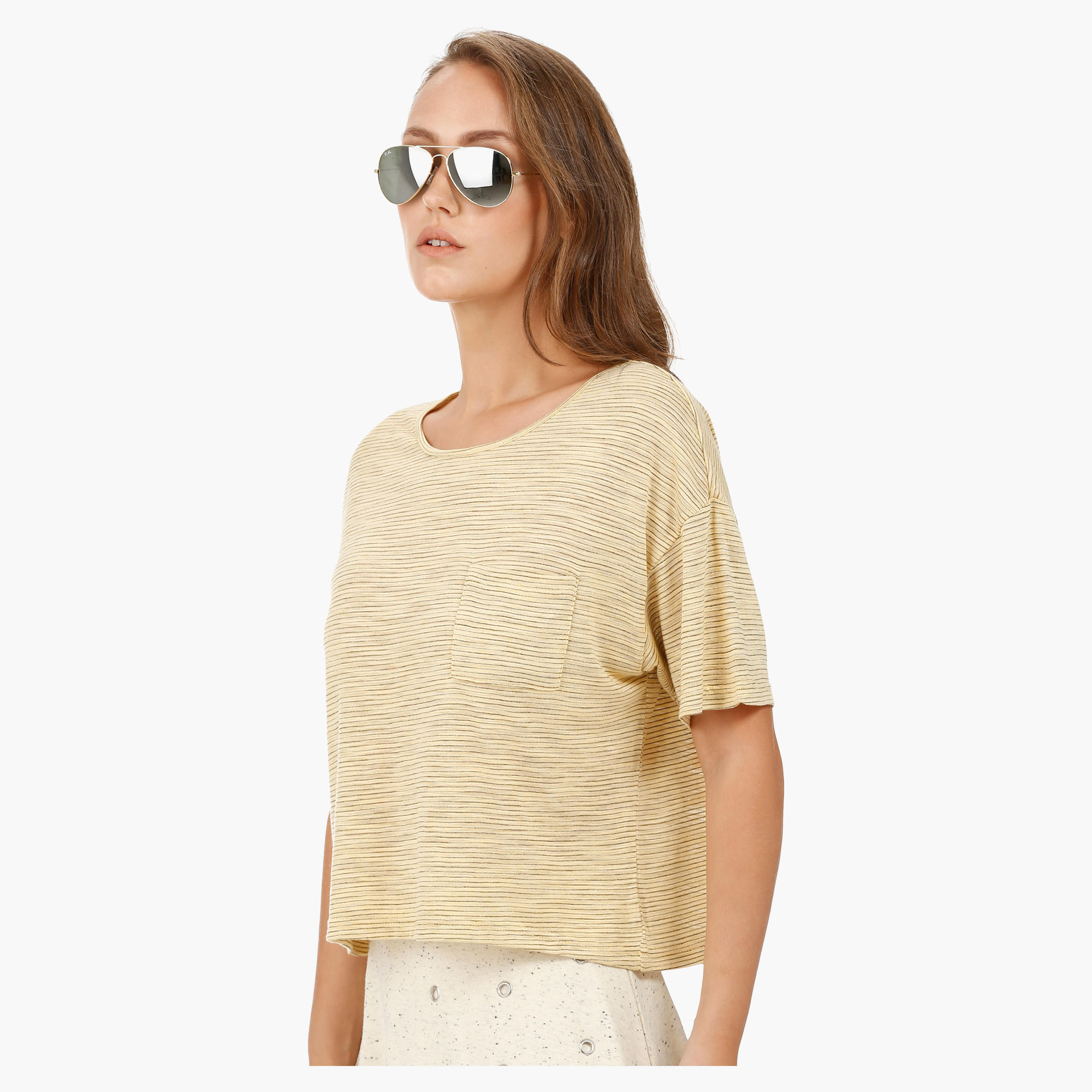 Basic Top with Round Neck and Short Sleeves in Regular Fit-women-clothing-tshirts-image-23