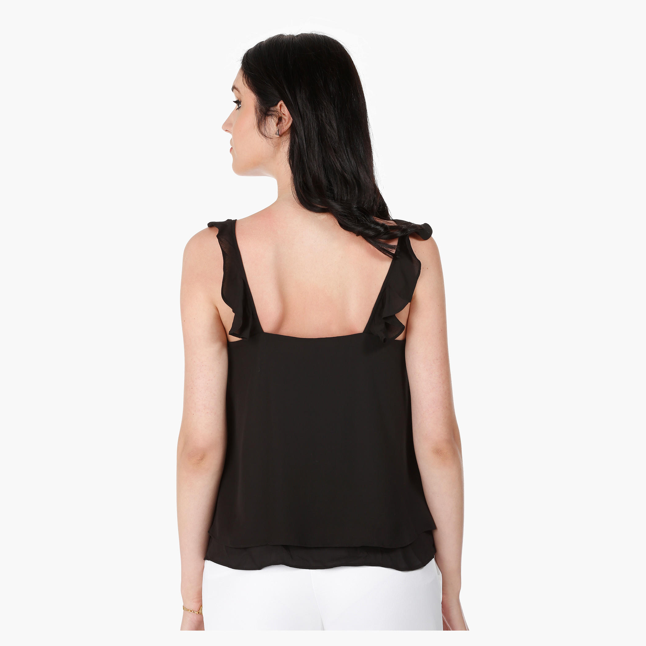 Top with Ruffle and Tie Up Detail in Regular Fit-women-clothing-shirtsandblouses-blouses-image-2