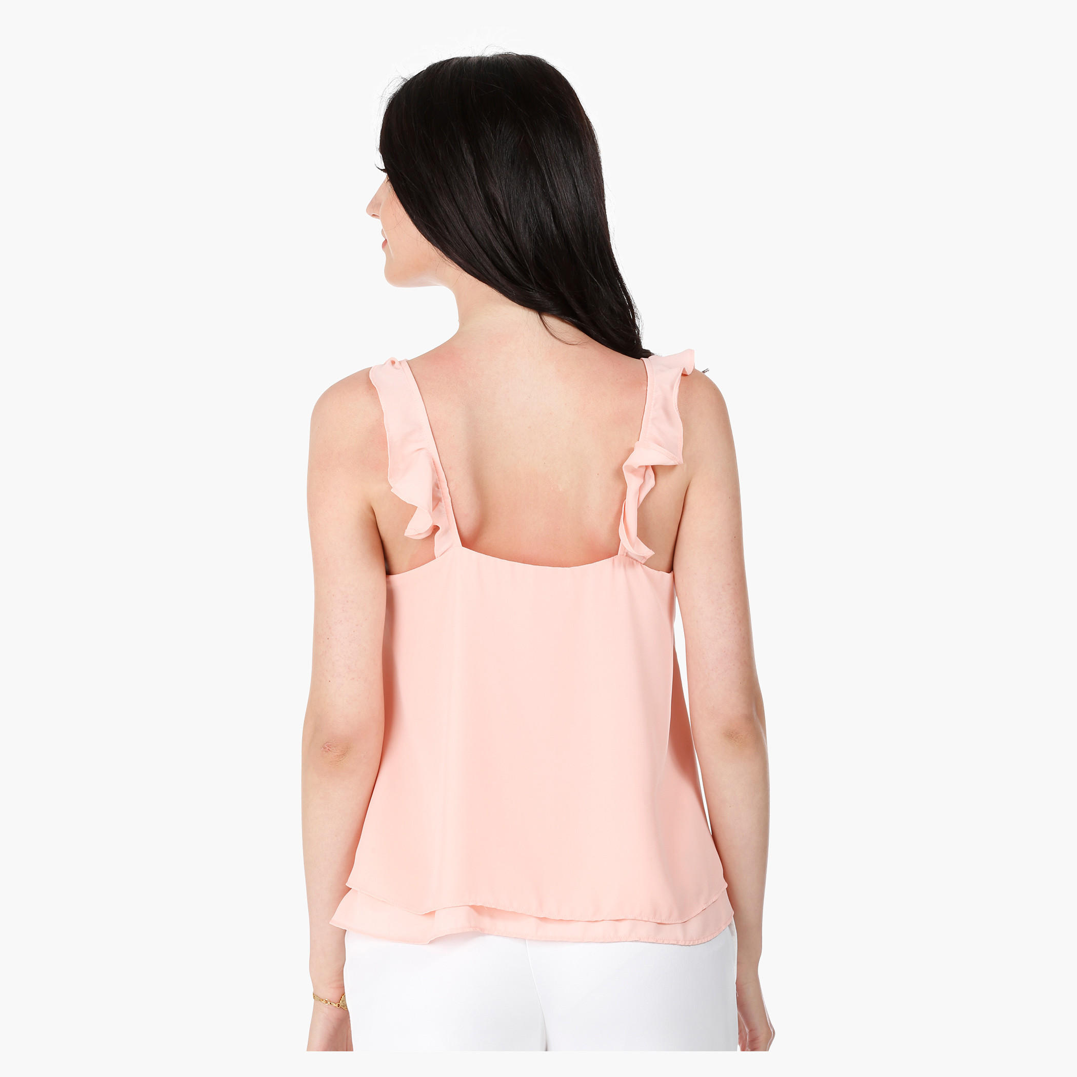 Top with Ruffle and Tie Up Detail in Regular Fit-women-clothing-shirtsandblouses-blouses-image-7