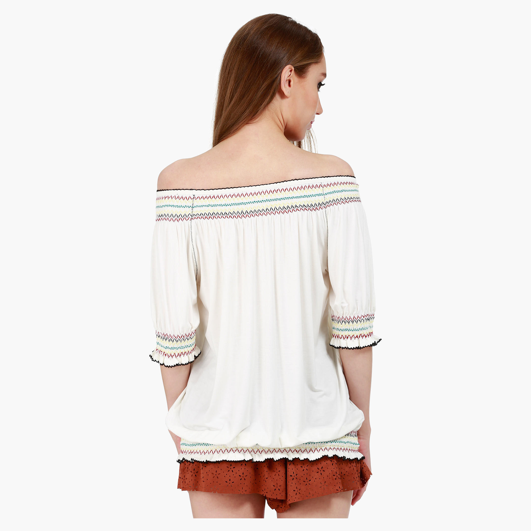 Balloon Fit Embroidered Top with Half Sleeves-women-clothing-shirtsandblouses-blouses-image-2