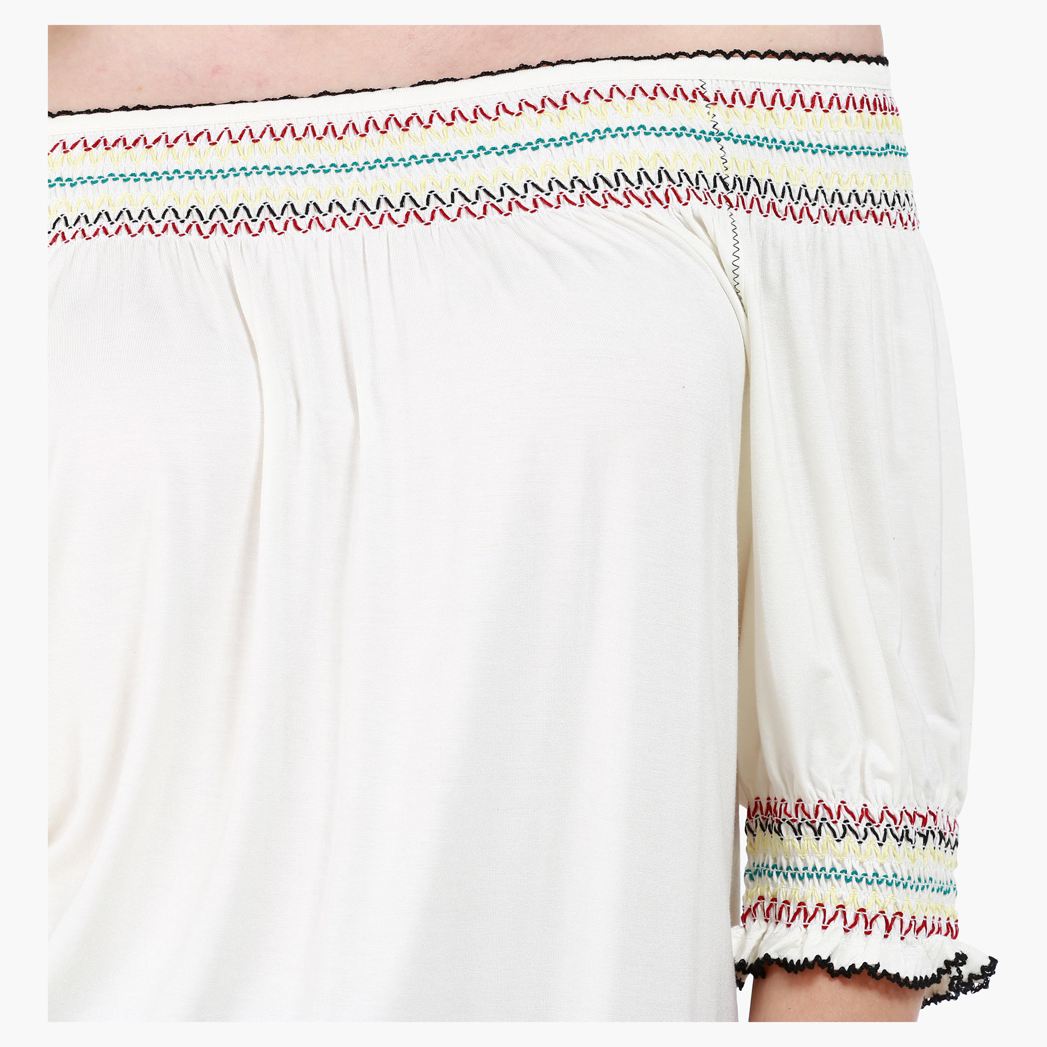 Balloon Fit Embroidered Top with Half Sleeves-women-clothing-shirtsandblouses-blouses-image-4
