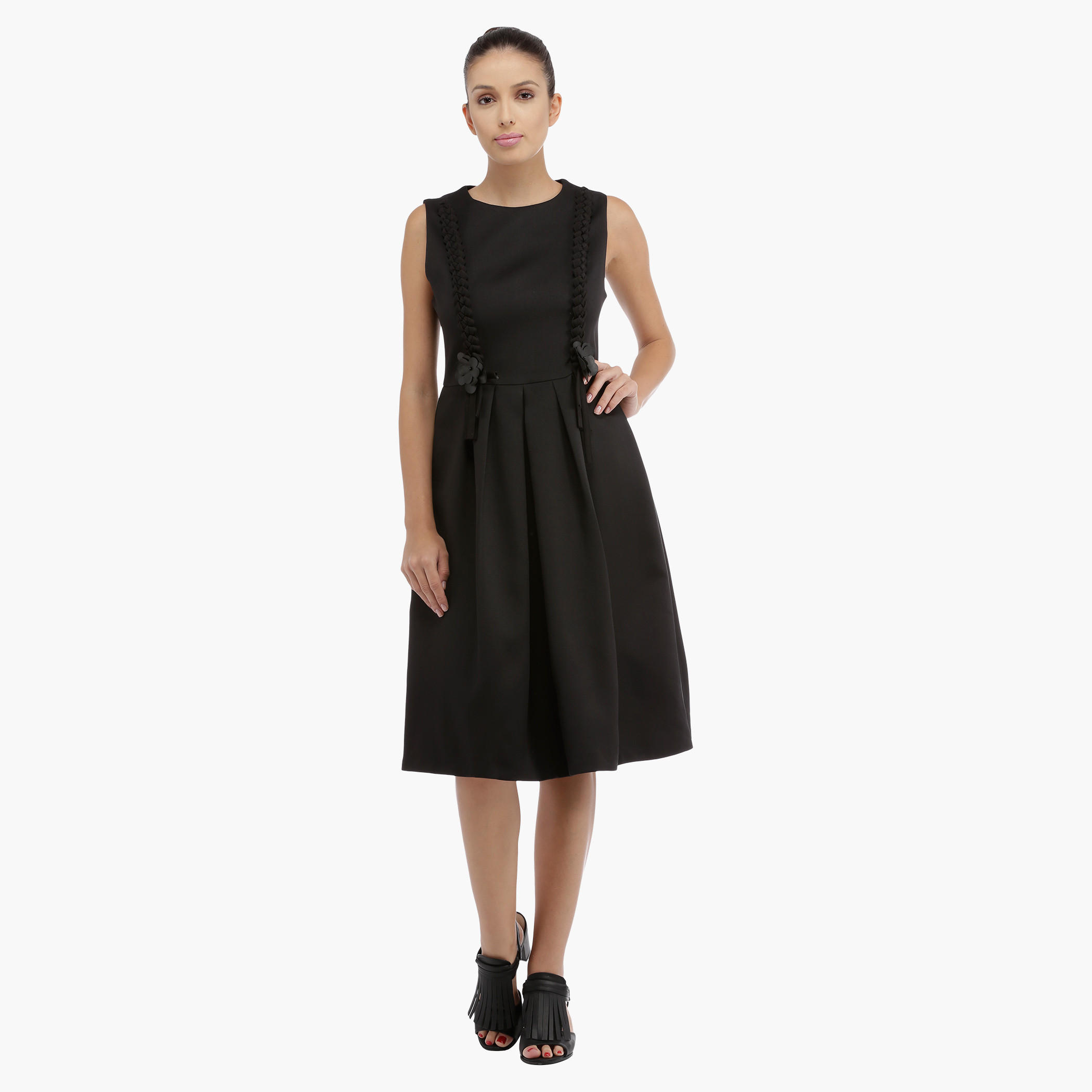 Sleeveless Skater Dress with Appliques-women-clothing-dresses-image-5
