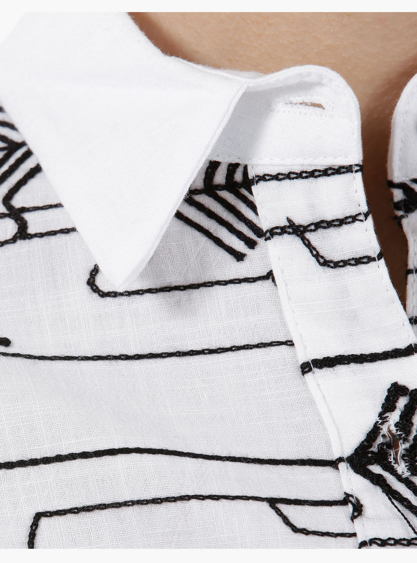 Long Cotton Shirt with Leaf Embroidery-women-clothing-shirtsandblouses-blouses-image-2