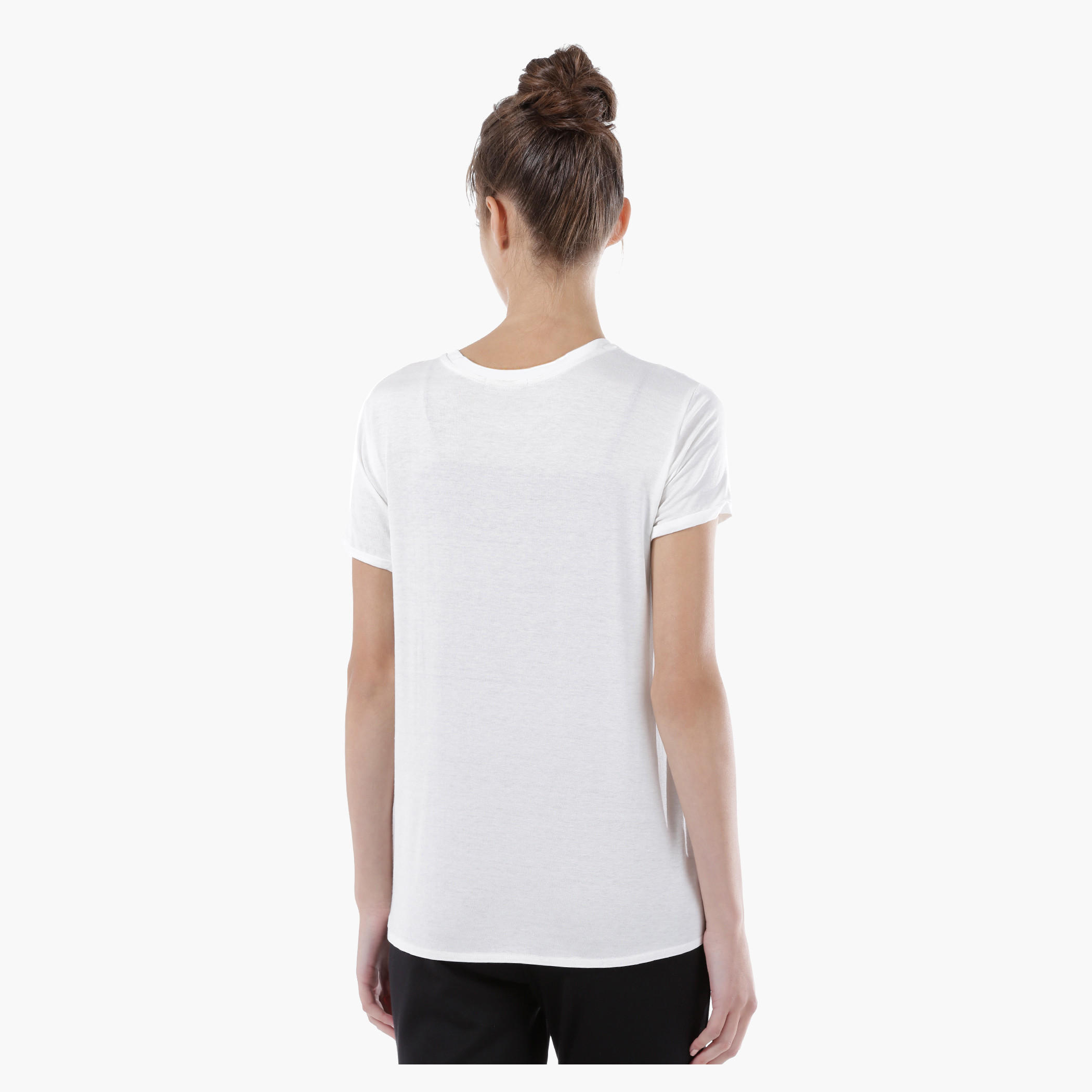 Eiffel Tower Printed Top with Round Neck and Short Sleeves-women-clothing-tshirts-image-2