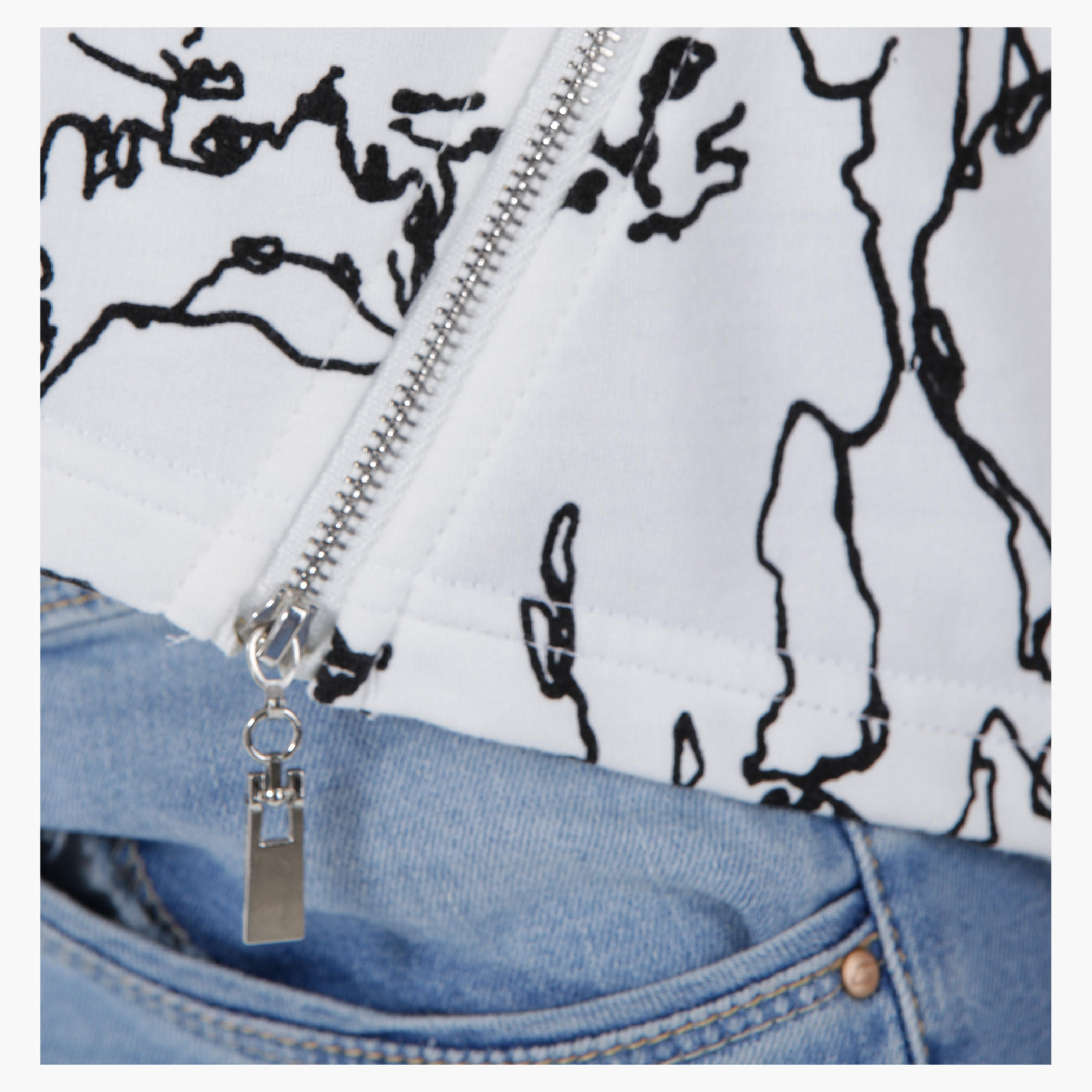 Cat Print Top with Side Zip Detail-women-clothing-shirtsandblouses-blouses-image-4