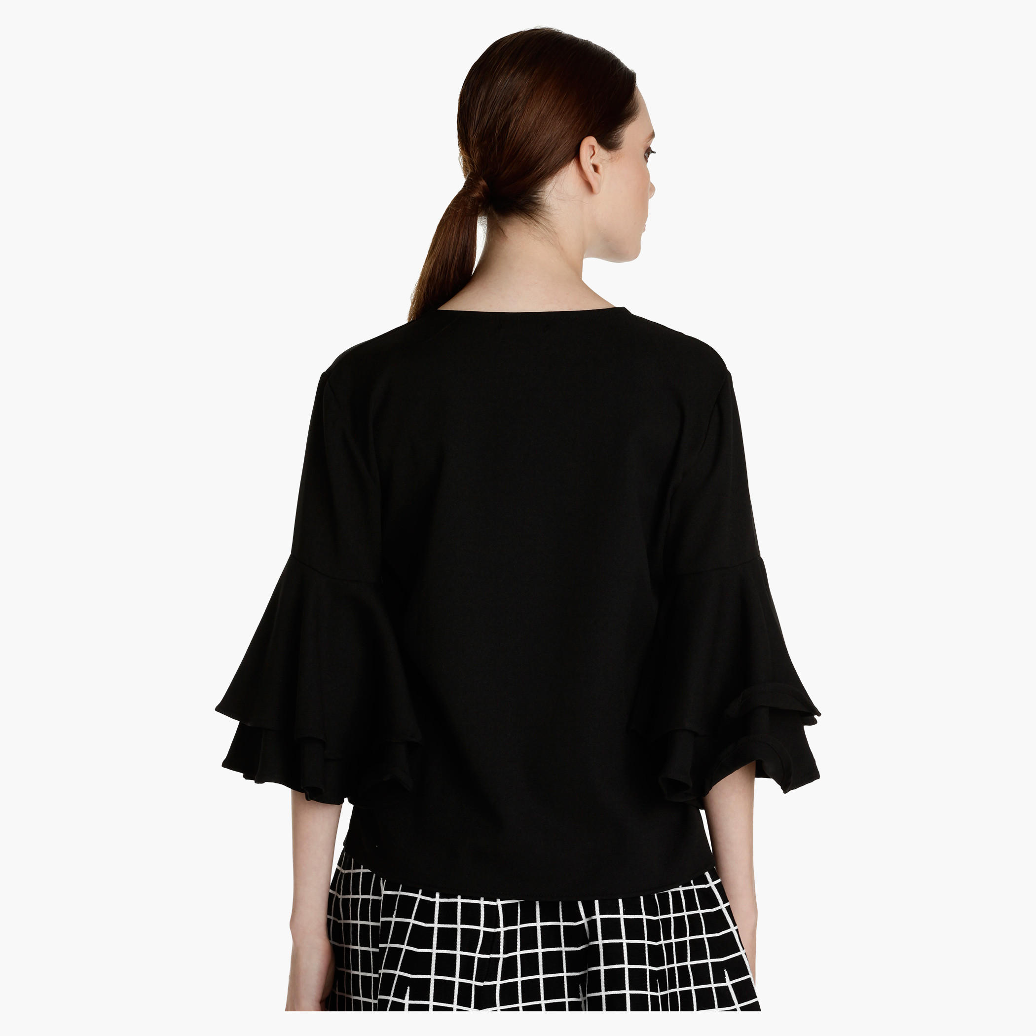 V-Neck Top with Bell Sleeves-women-clothing-shirtsandblouses-blouses-image-4