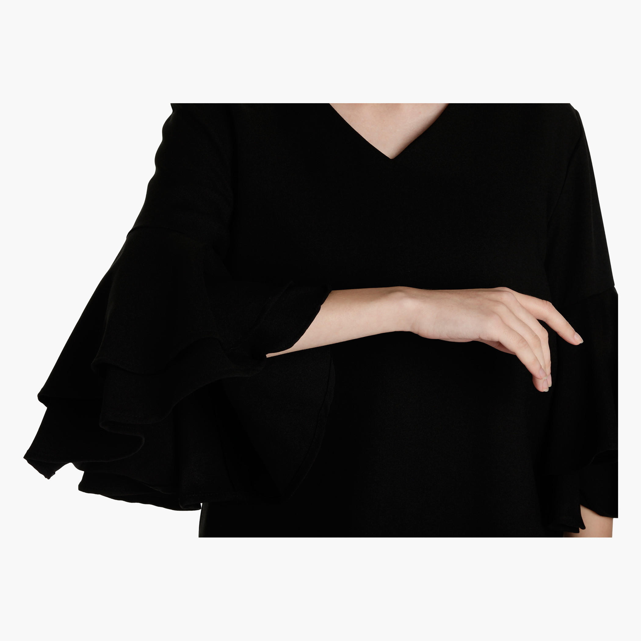V-Neck Top with Bell Sleeves-women-clothing-shirtsandblouses-blouses-image-2