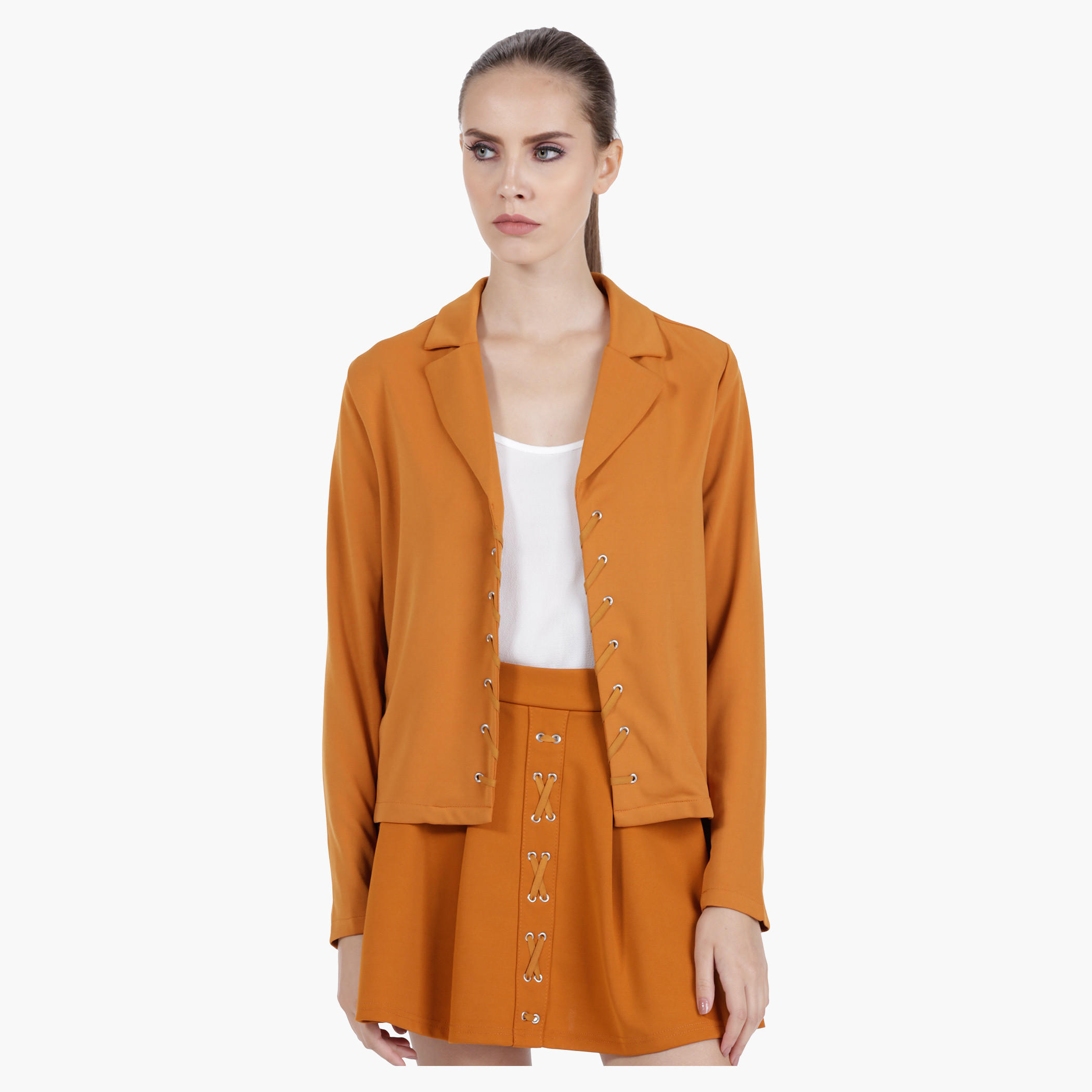 Blazer with Lacing Details in Regular Fit-women-winterwear-coatsandjackets-jackets-image-5