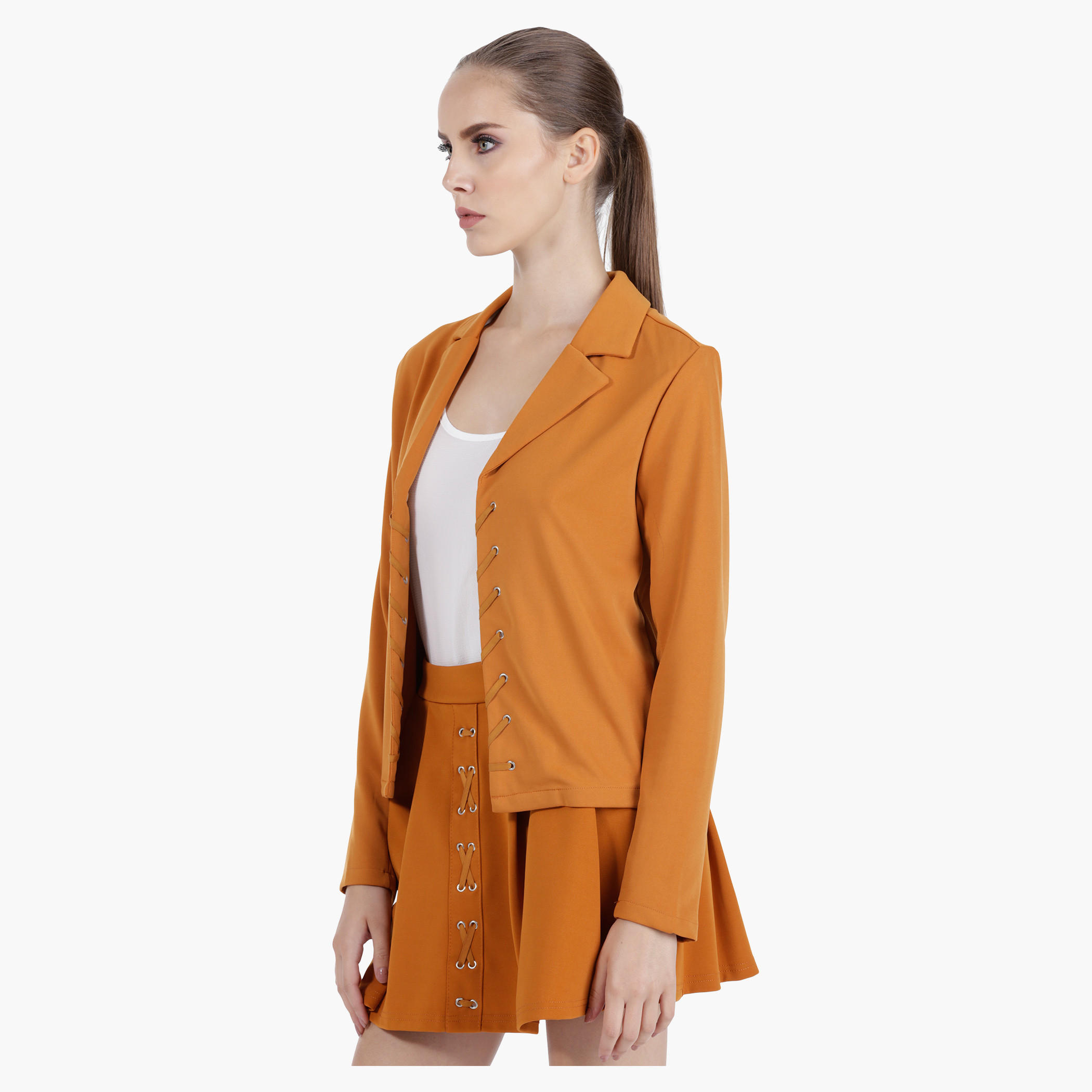 Blazer with Lacing Details in Regular Fit-women-winterwear-coatsandjackets-jackets-image-3
