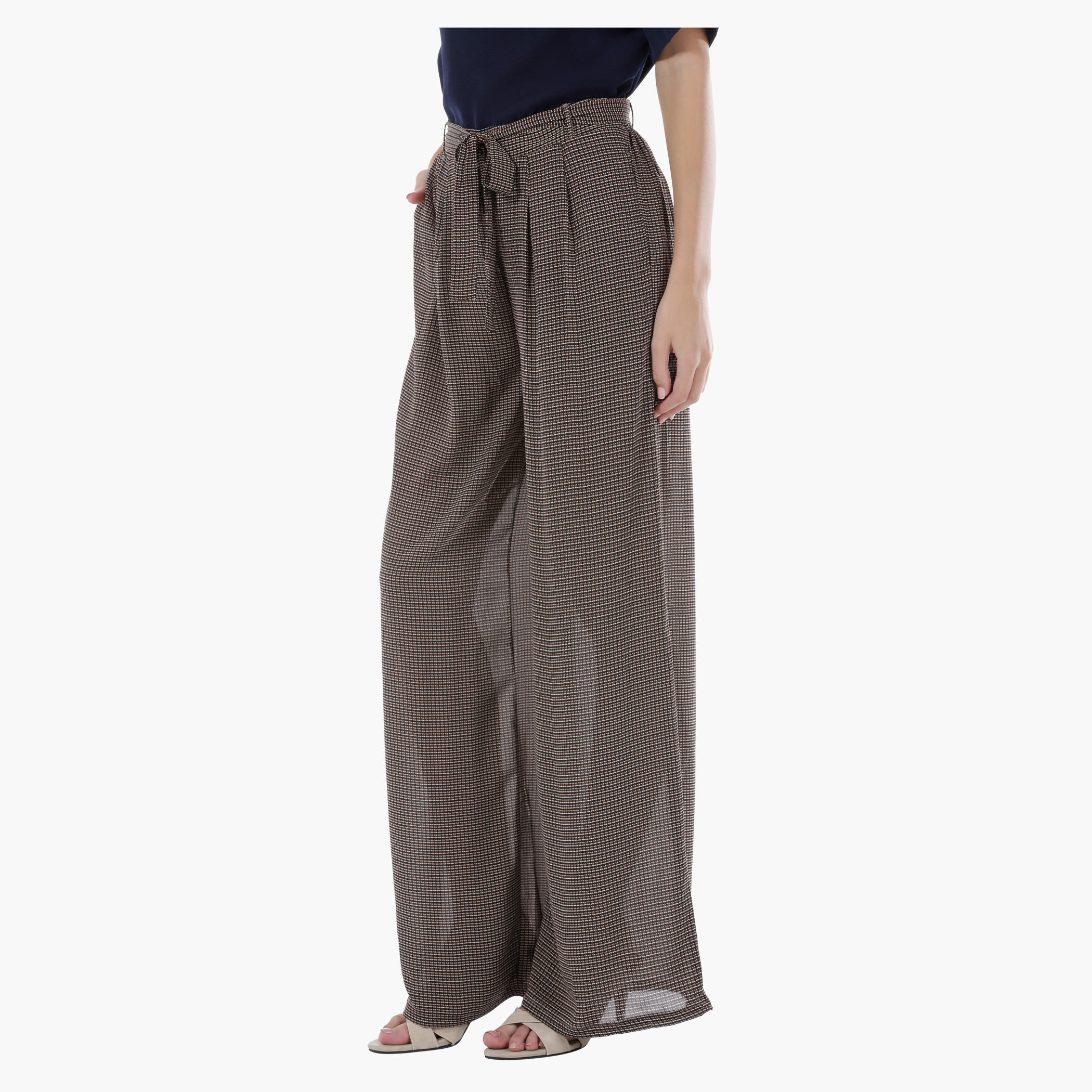 Printed Palazzo Pants with Tie Up Belt Detail-women-clothing-bottoms-trousers-image-3
