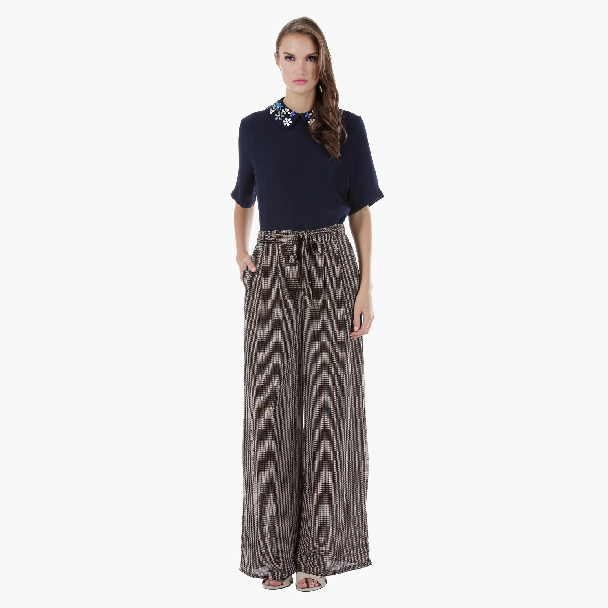 Printed Palazzo Pants with Tie Up Belt Detail-women-clothing-bottoms-trousers-image-5
