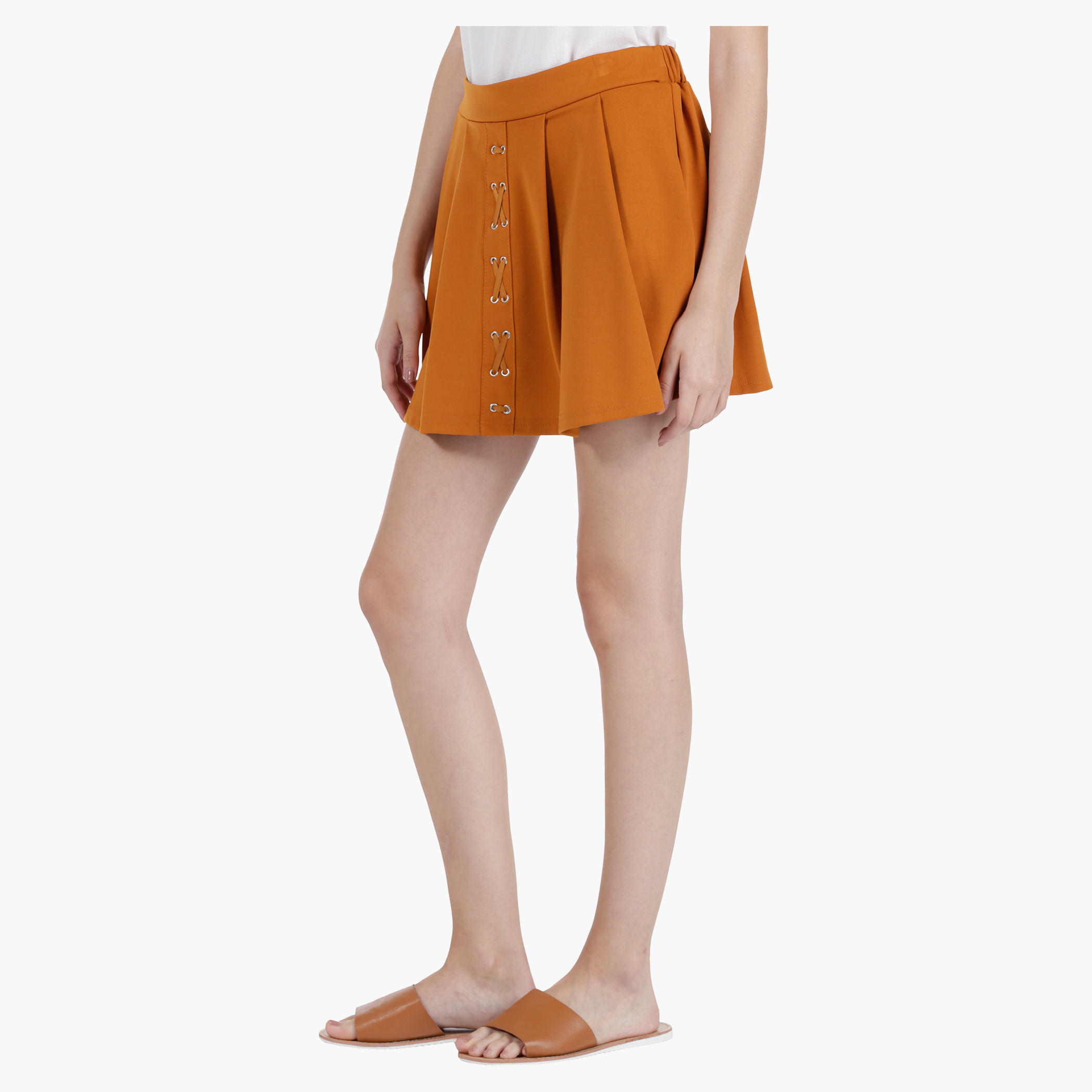 Pleated Skirt with Lace Detailing in Regular Fit-women-clothing-bottoms-skirts-image-3