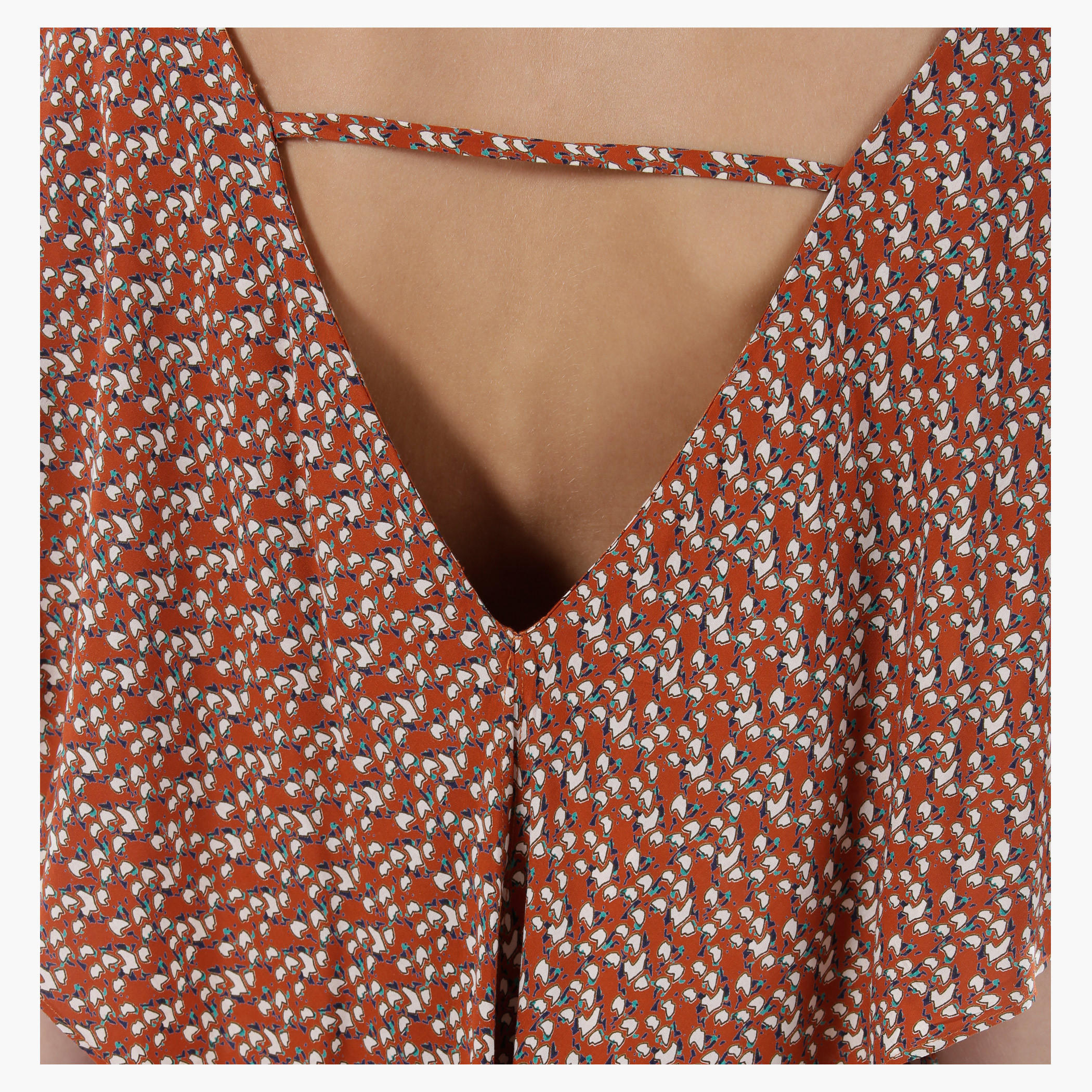 Ditsy Print Box Top with Flutter Sleeves-women-clothing-shirtsandblouses-blouses-image-4