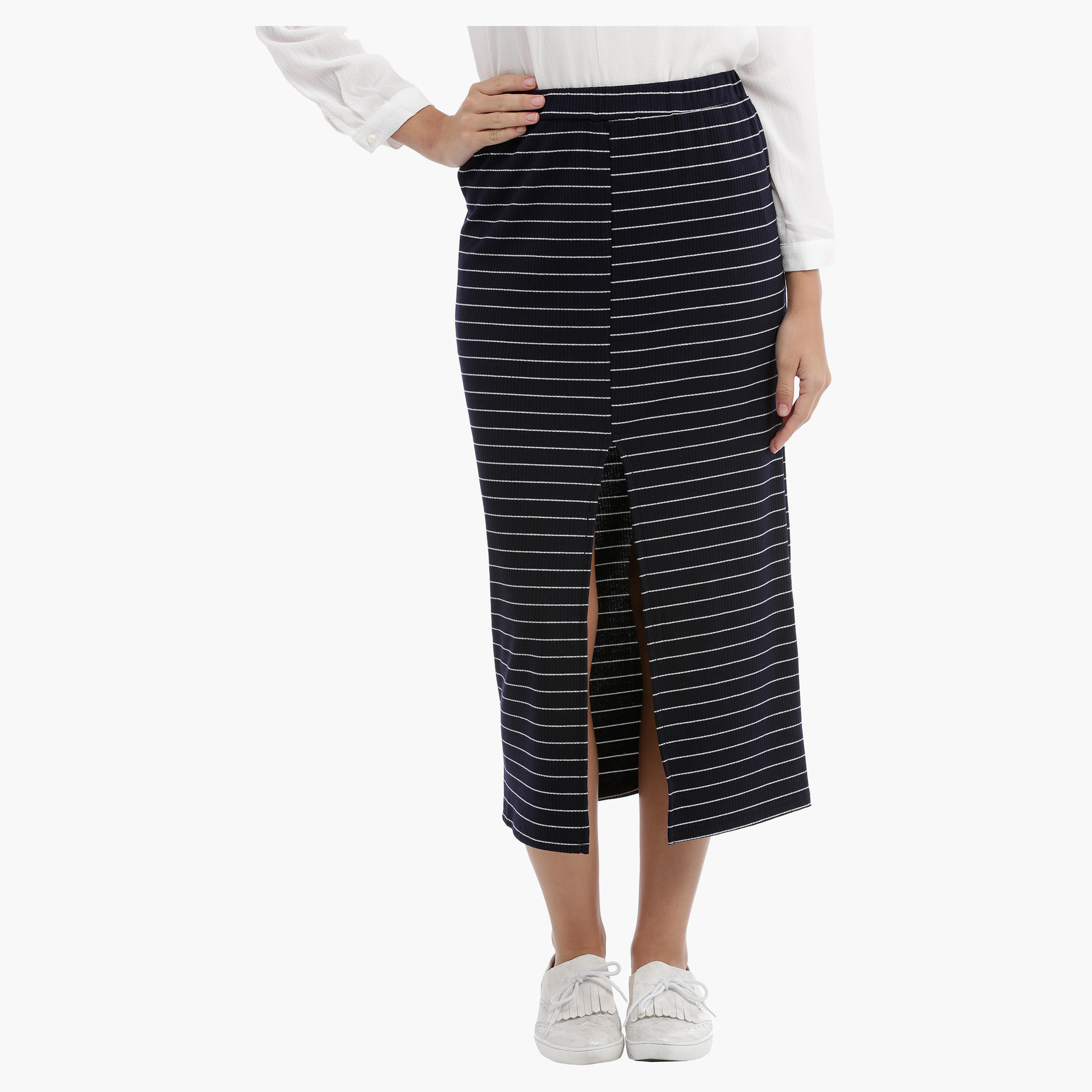 Striped Skirt Front Slit-women-clothing-bottoms-skirts-image-5
