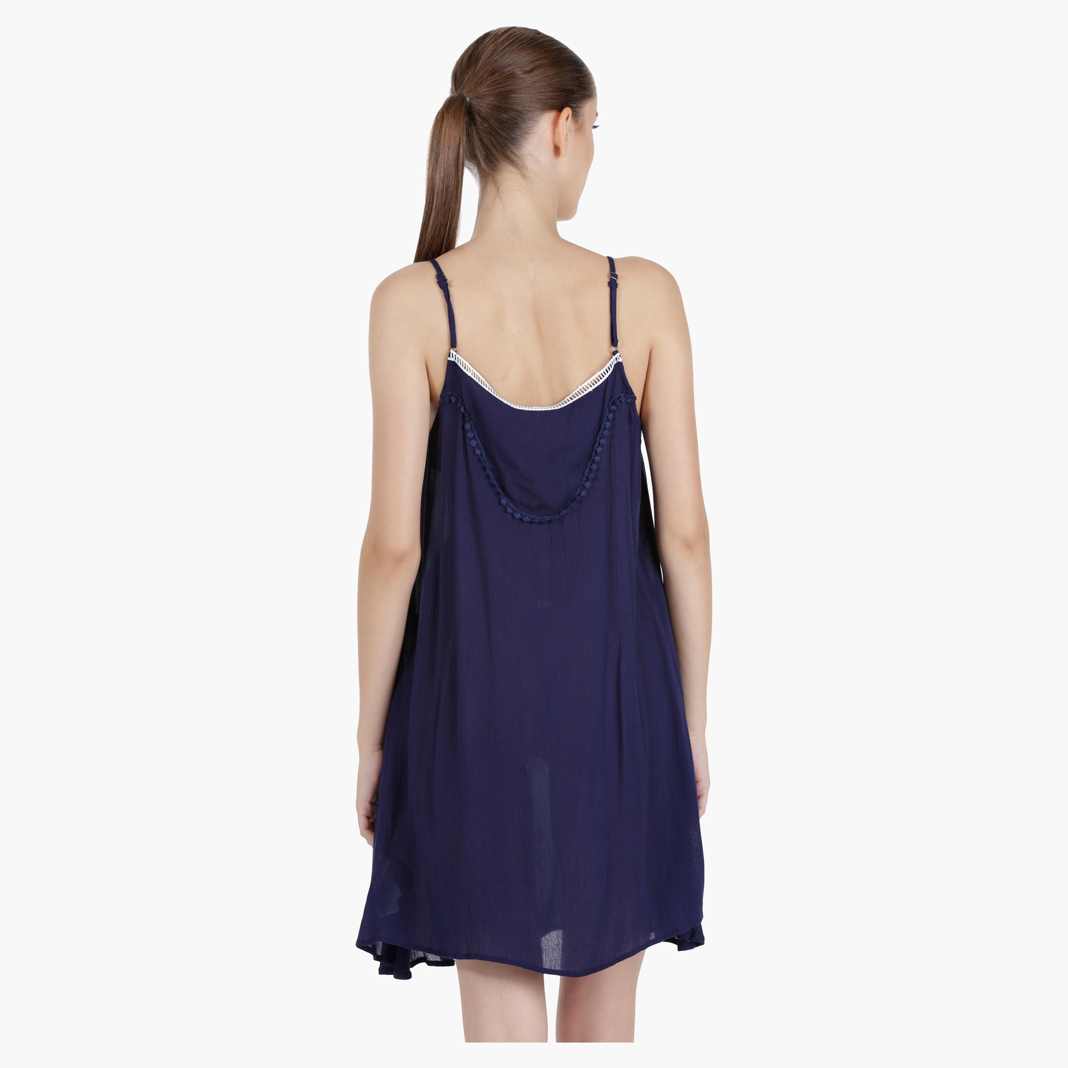 Strappy Embroidered Tunic Dress in Straight Fit-women-clothing-dresses-image-2