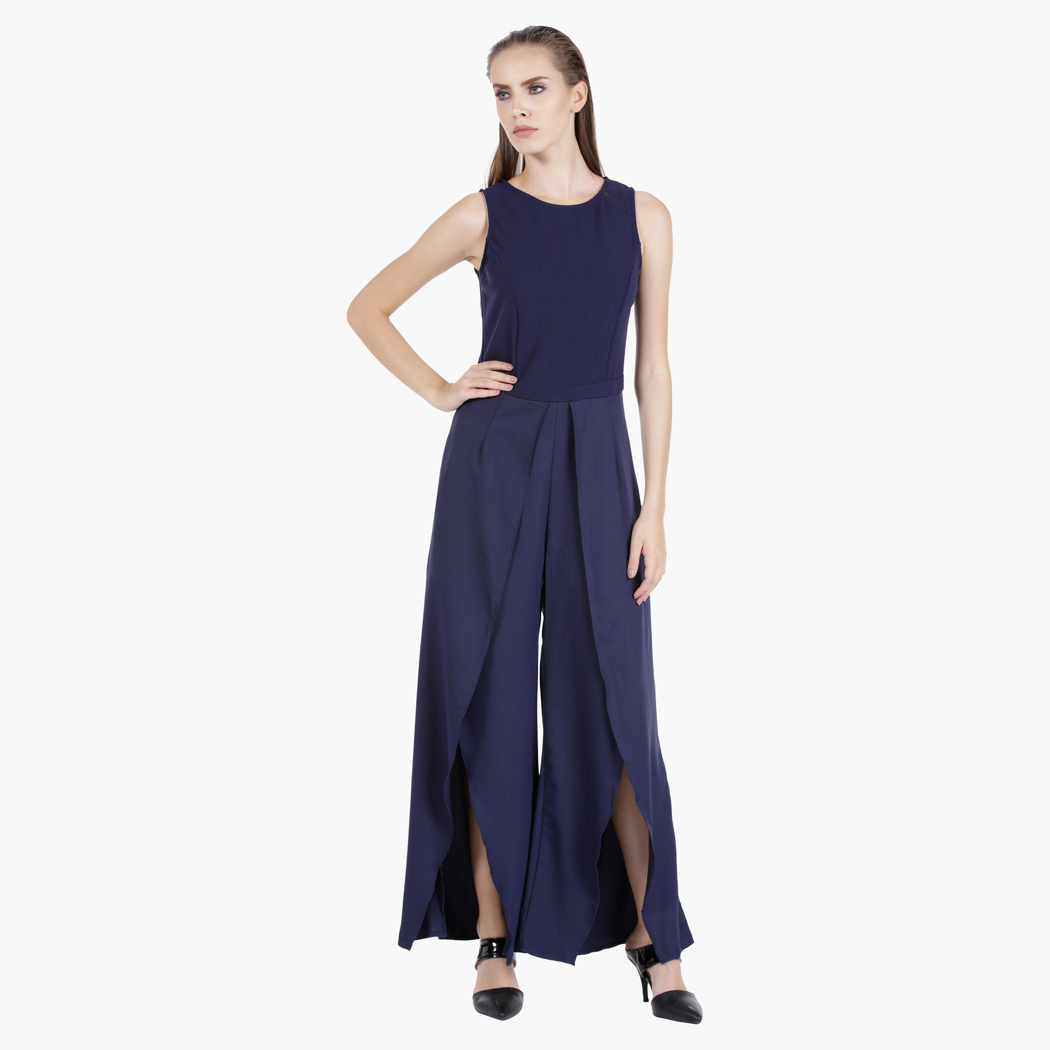 Strappy Playsuit with Double Layer in Straight Fit-women-clothing-jumpsuits-image-1