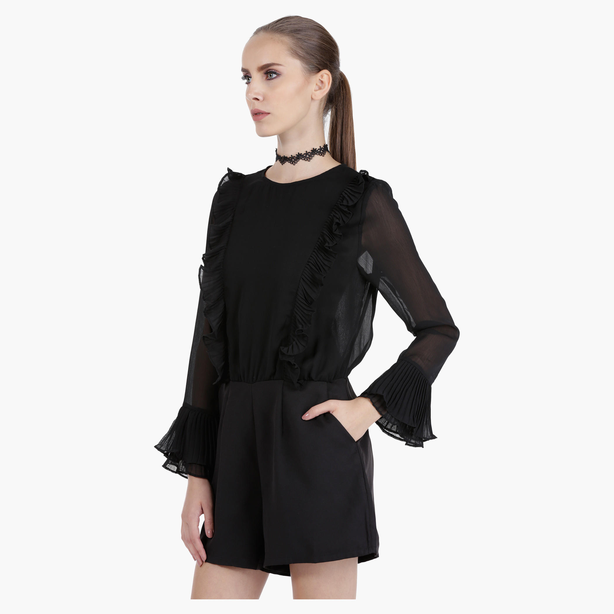 Ruffled Playsuit in Straight Fit-women-clothing-jumpsuits-image-3