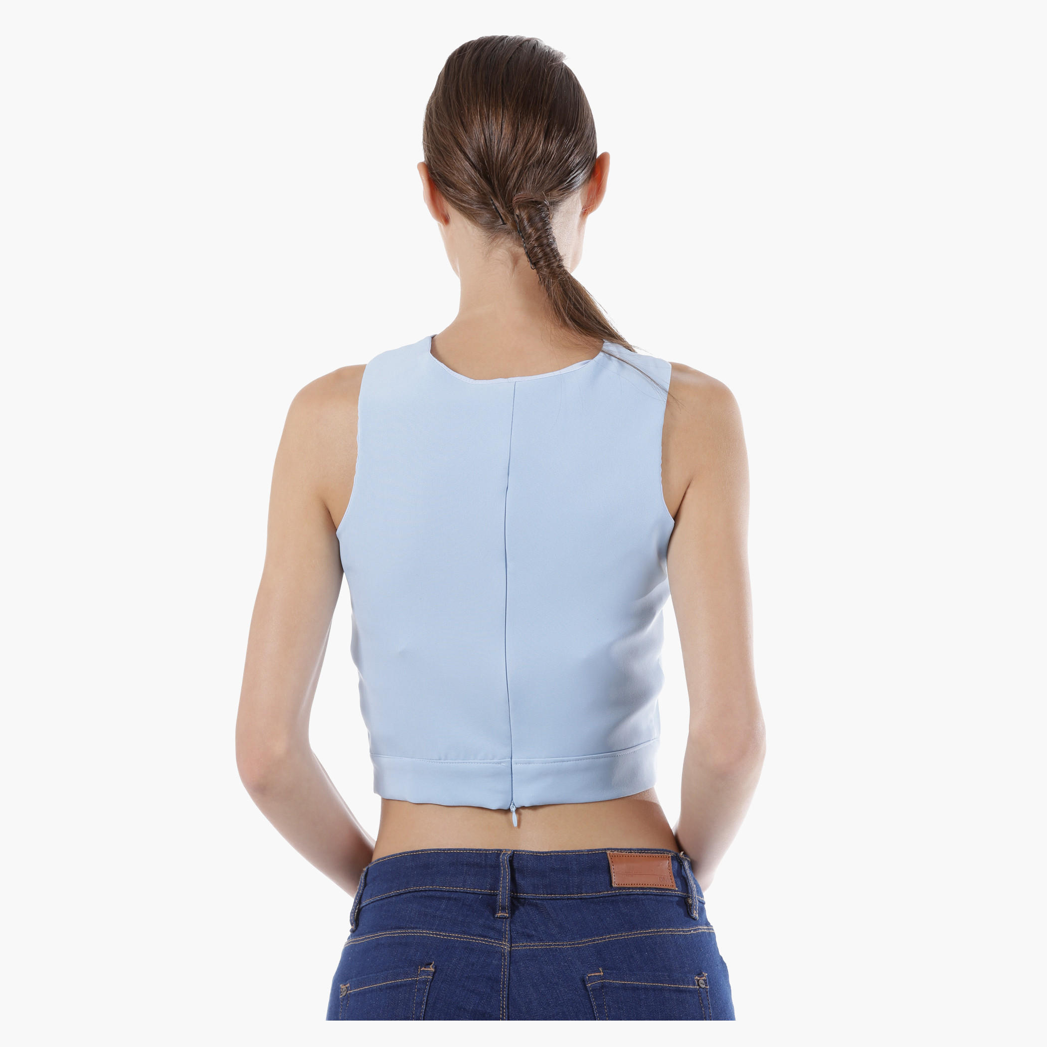 Shell Top with Twisted Neck Detailing in Regular Fit-women-clothing-shirtsandblouses-blouses-image-2